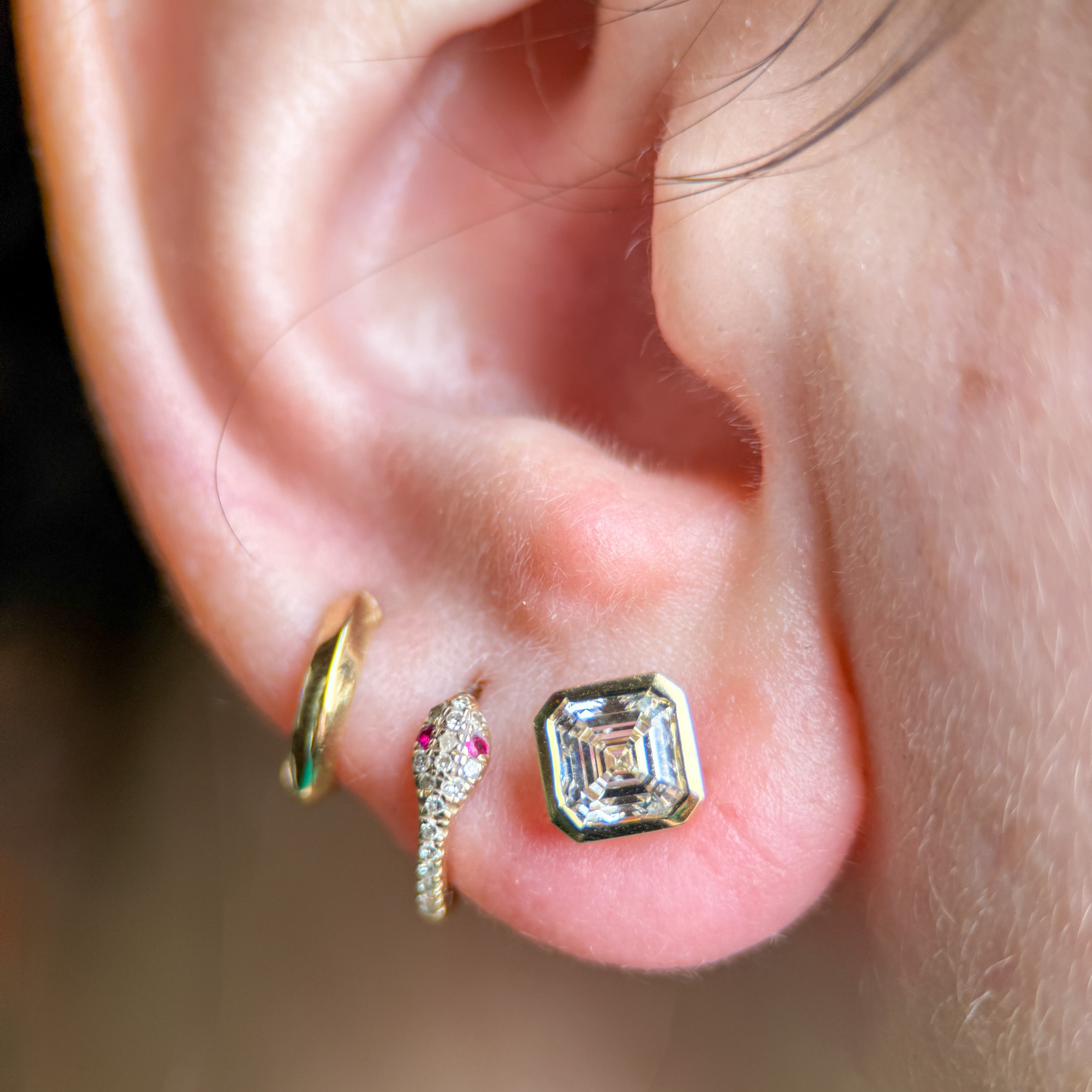 Lab Grown Diamond Asscher Cut Studs