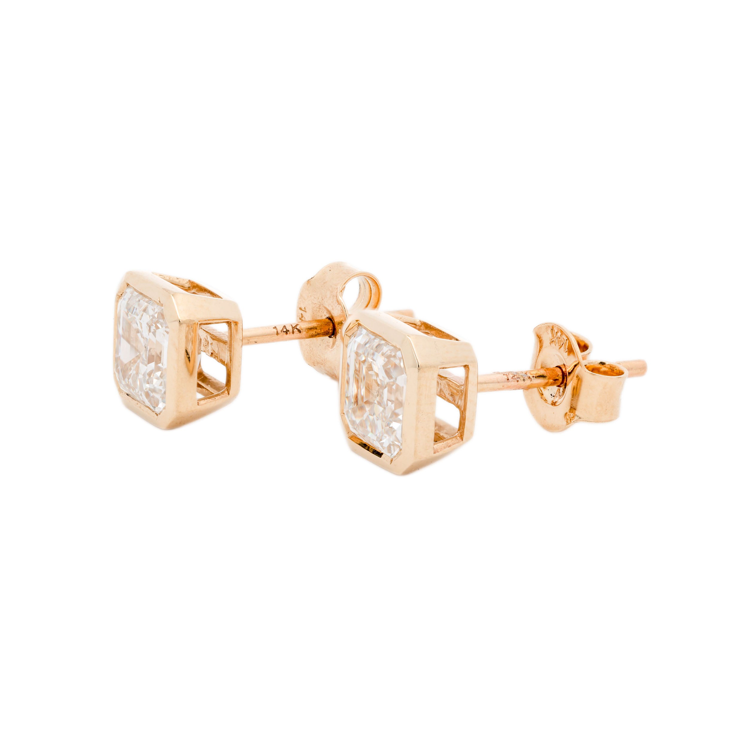 Lab Grown Diamond Asscher Cut Studs