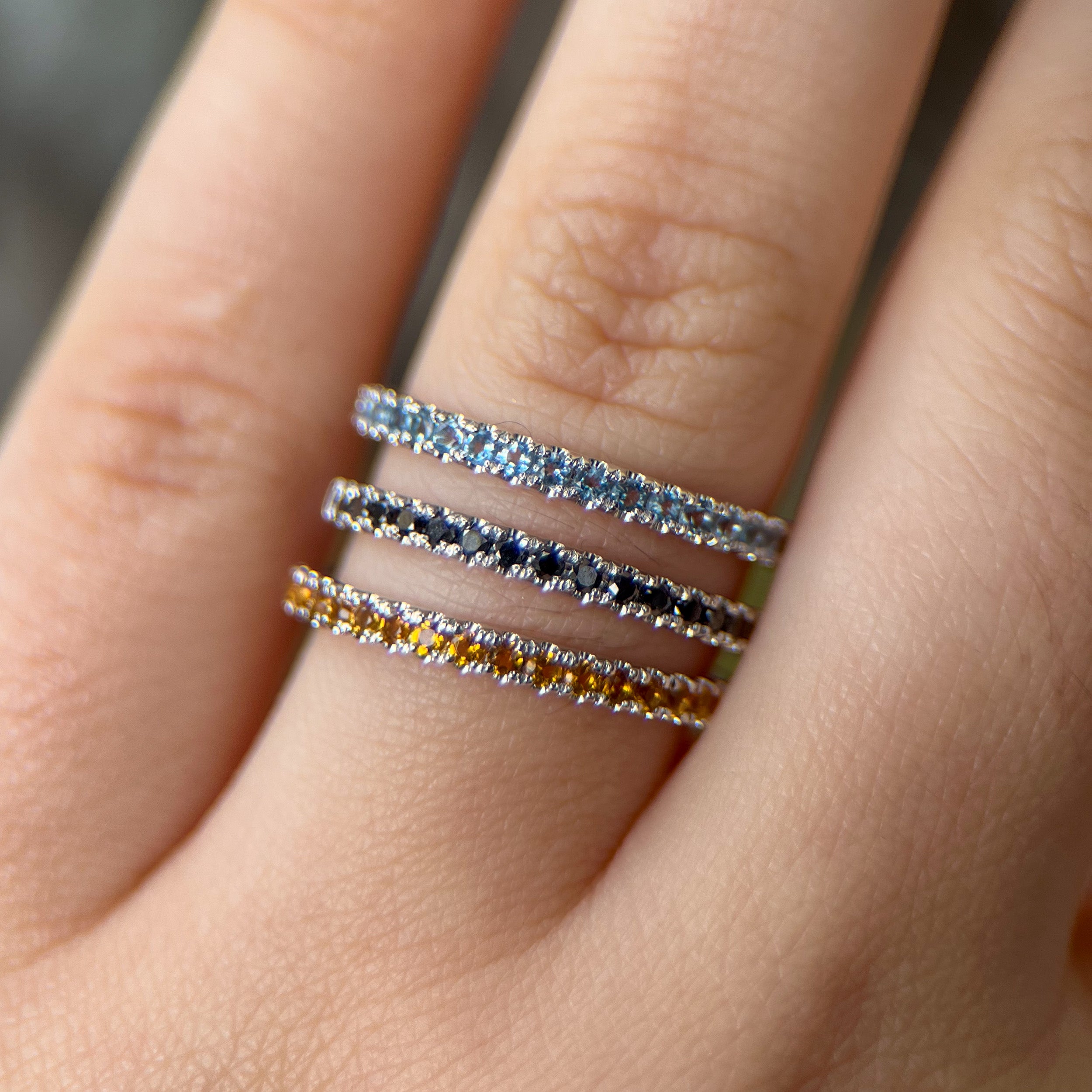 Blue Topaz Half-Eternity Band