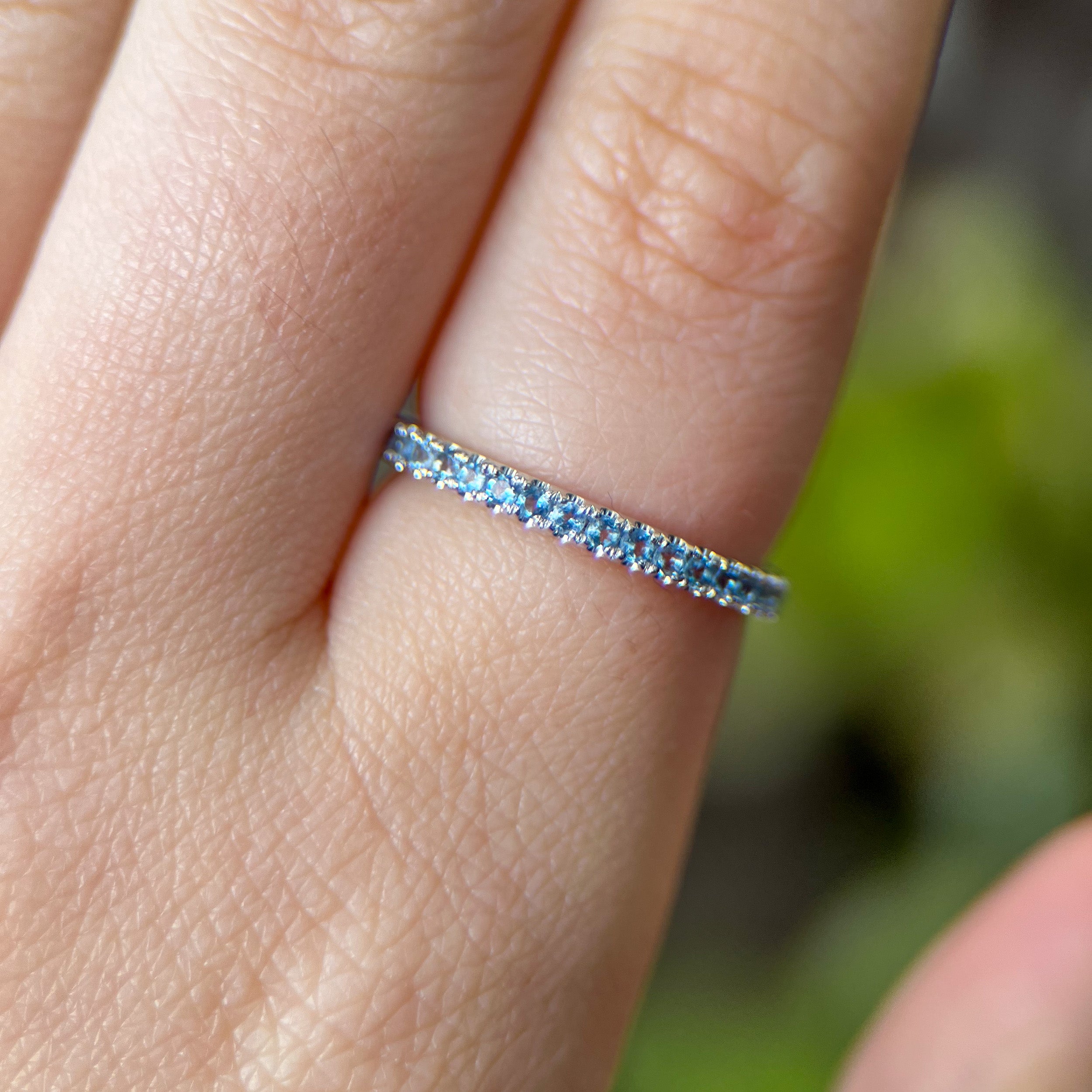 Blue Topaz Half-Eternity Band