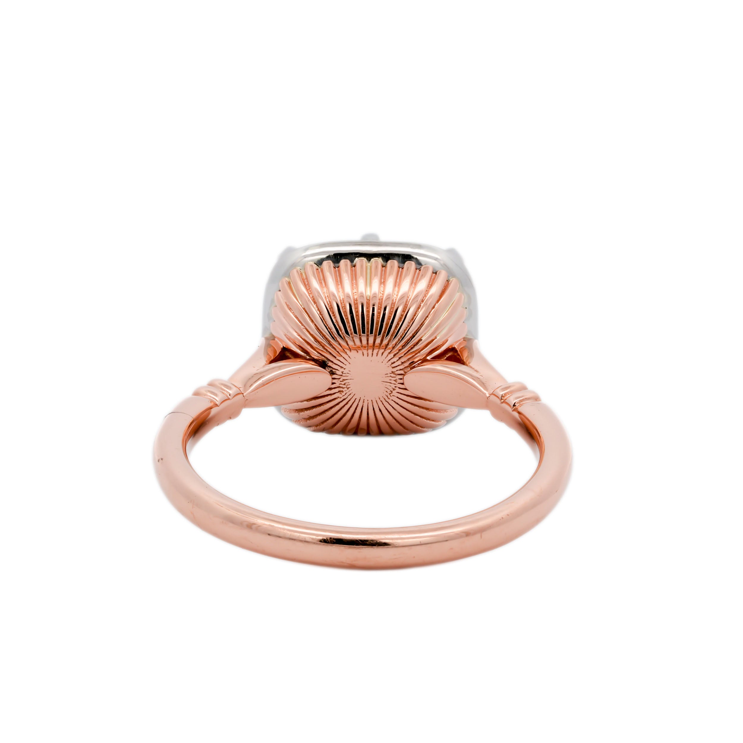 3.56ct Pink Antique Cut Diamond Button Back Collet Ring