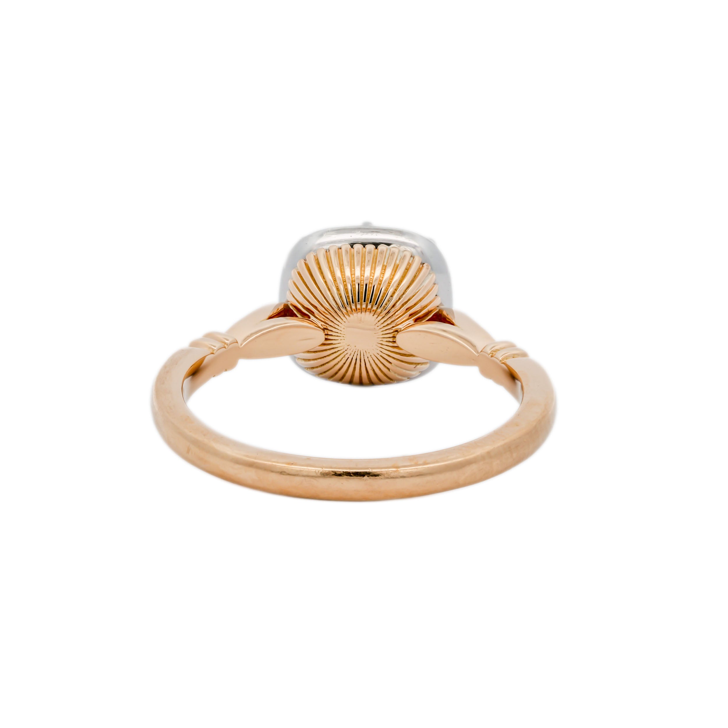 2.19ct Pink Antique Cut Diamond Button Back Collet Ring