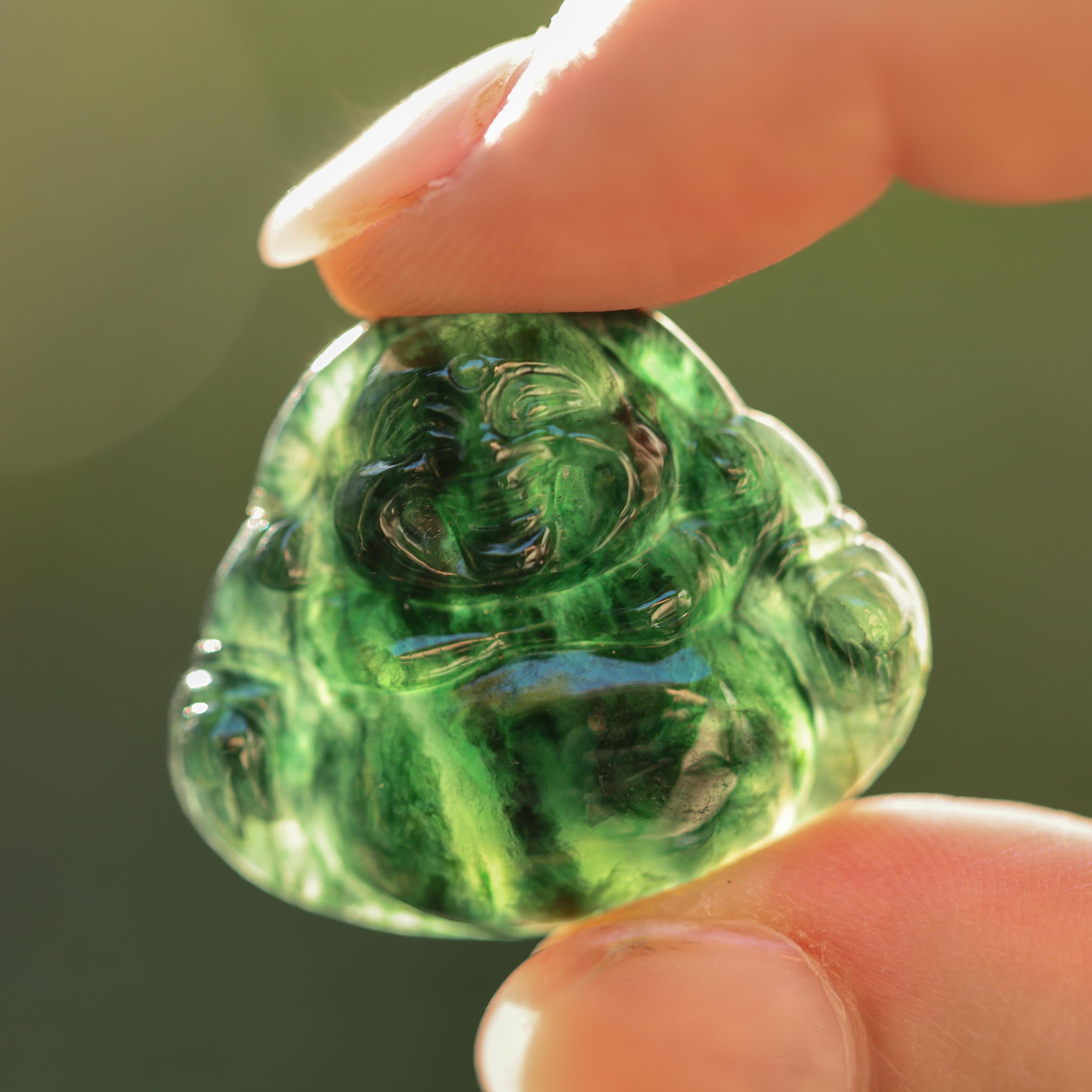 Green Jade Buddha Carving