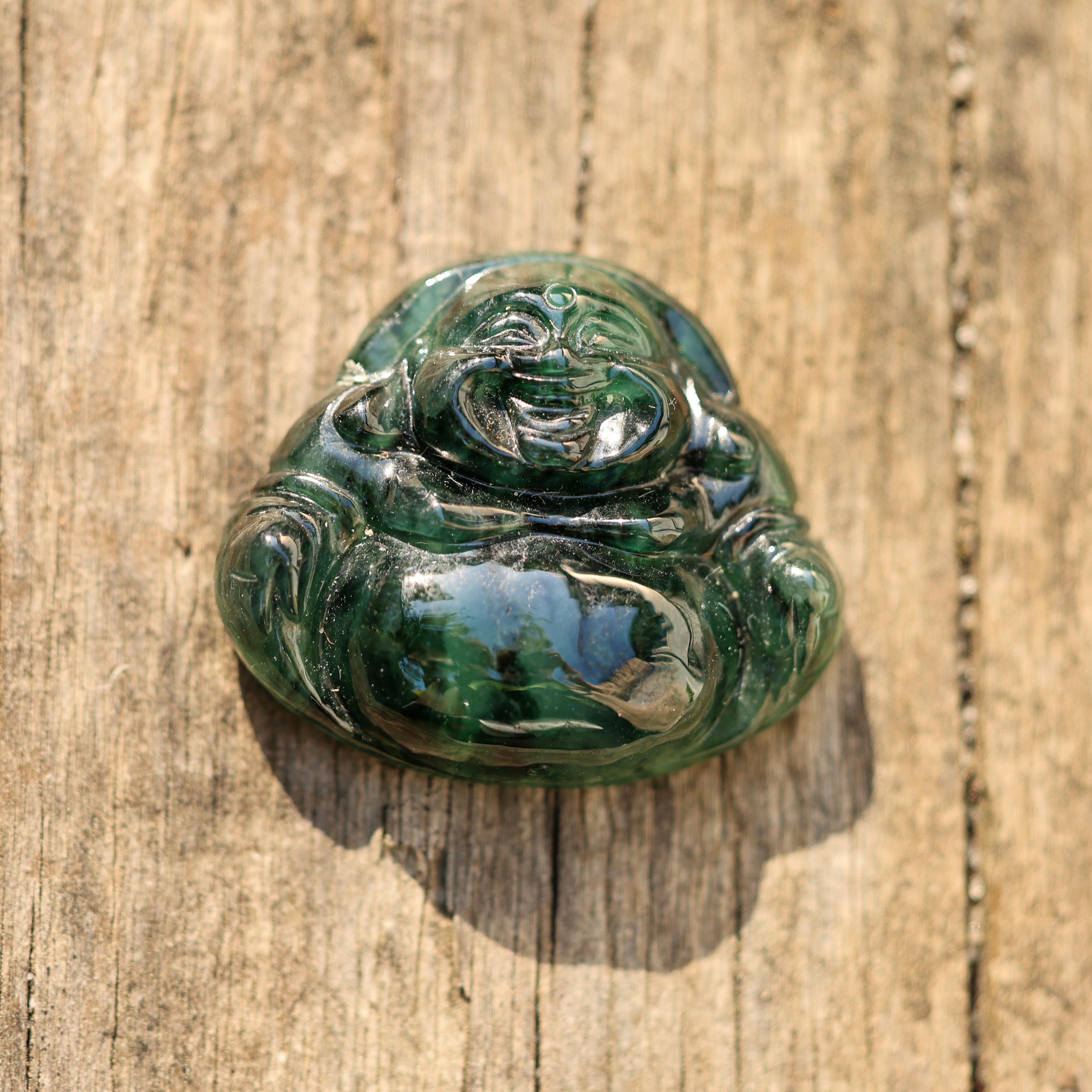 Green Jade Buddha Carving