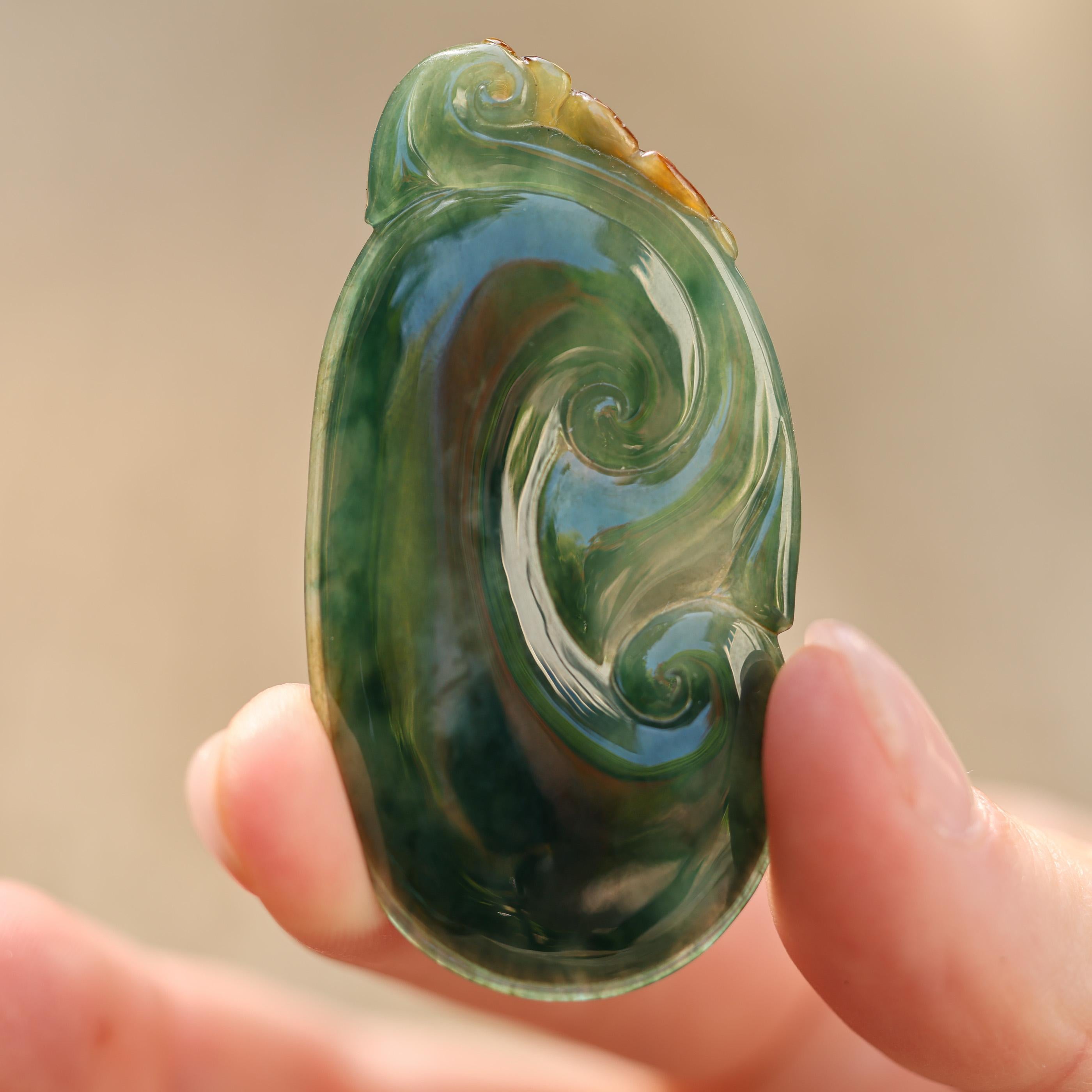 Green Jade Lingzhi Mushroom Carving