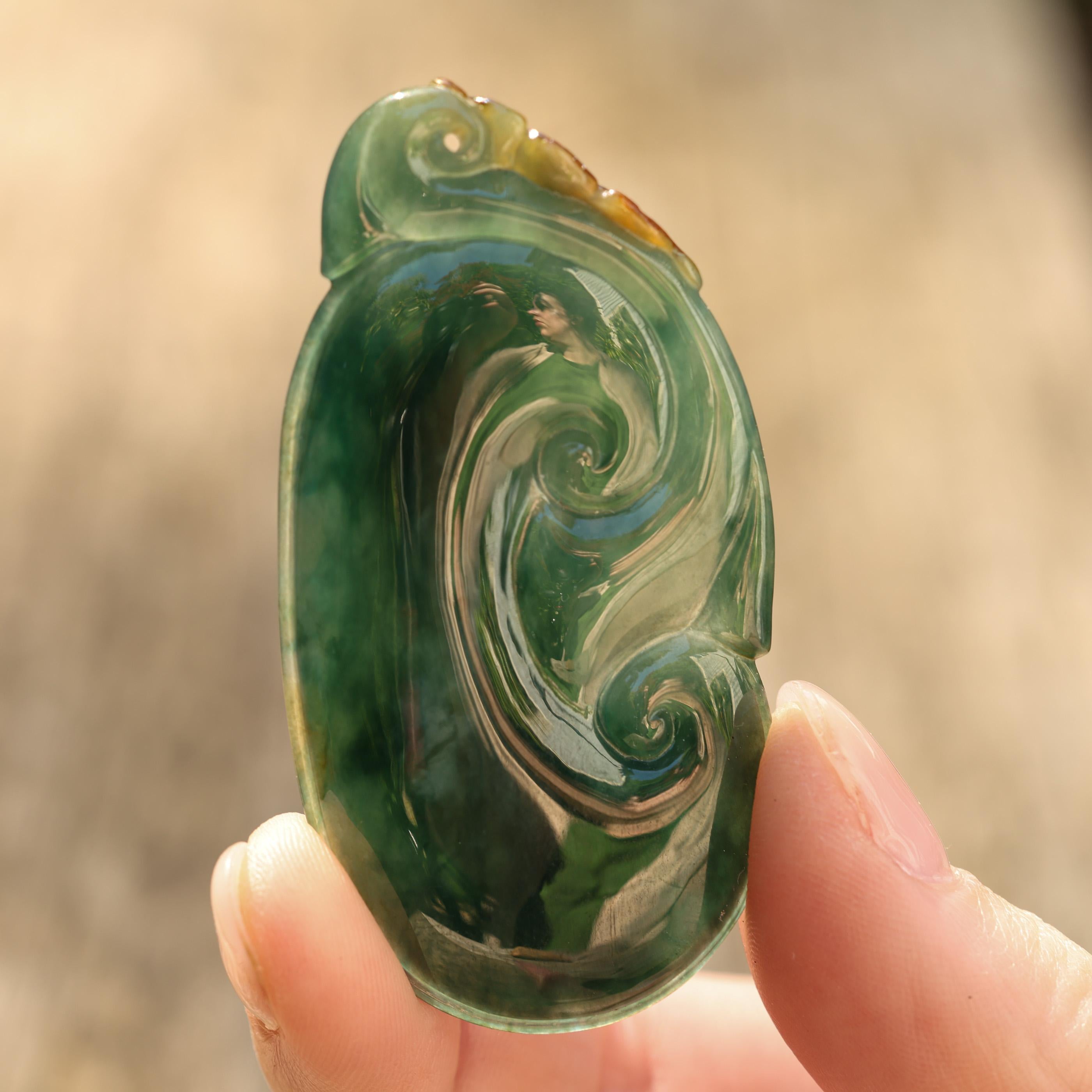 Green Jade Lingzhi Mushroom Carving