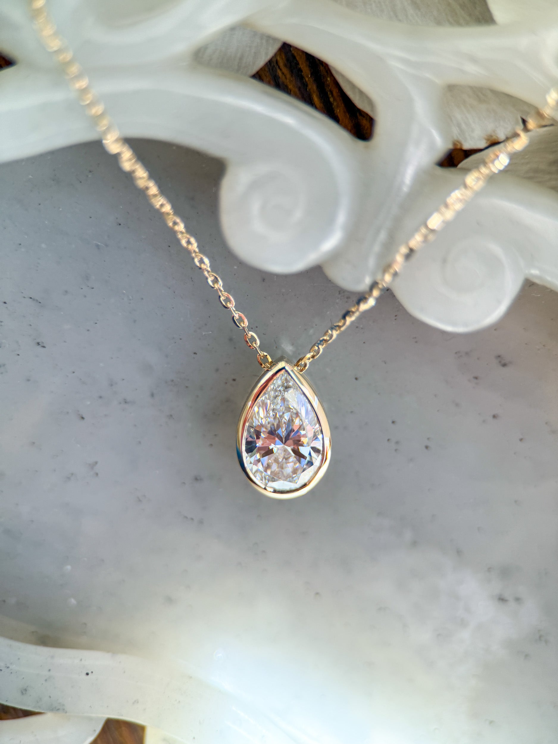 Pear-Shape Lab Diamond Pendant