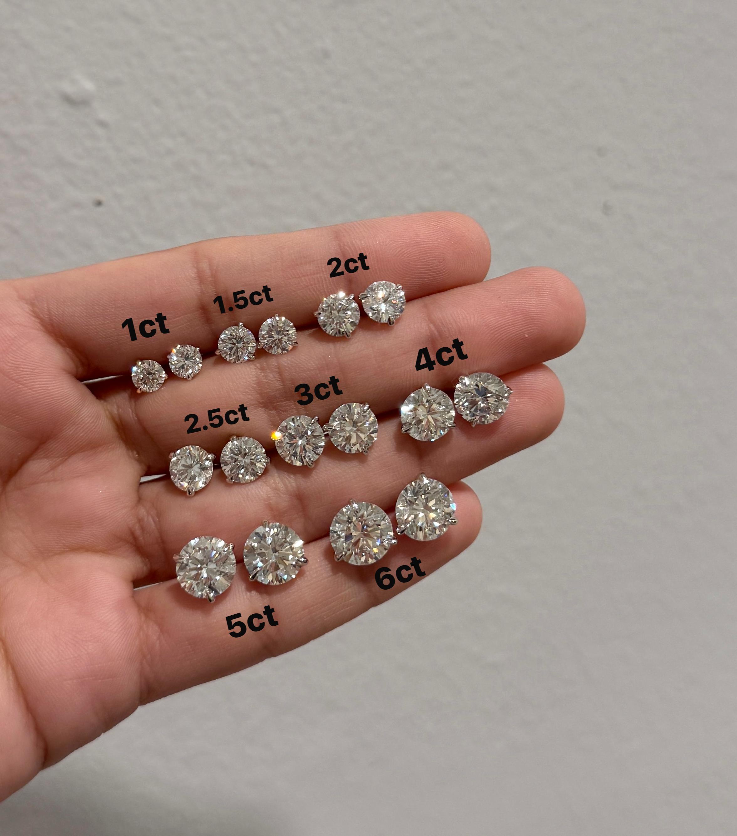 M & Co. 3-Prong Martini Setting Diamond Stud Earrings