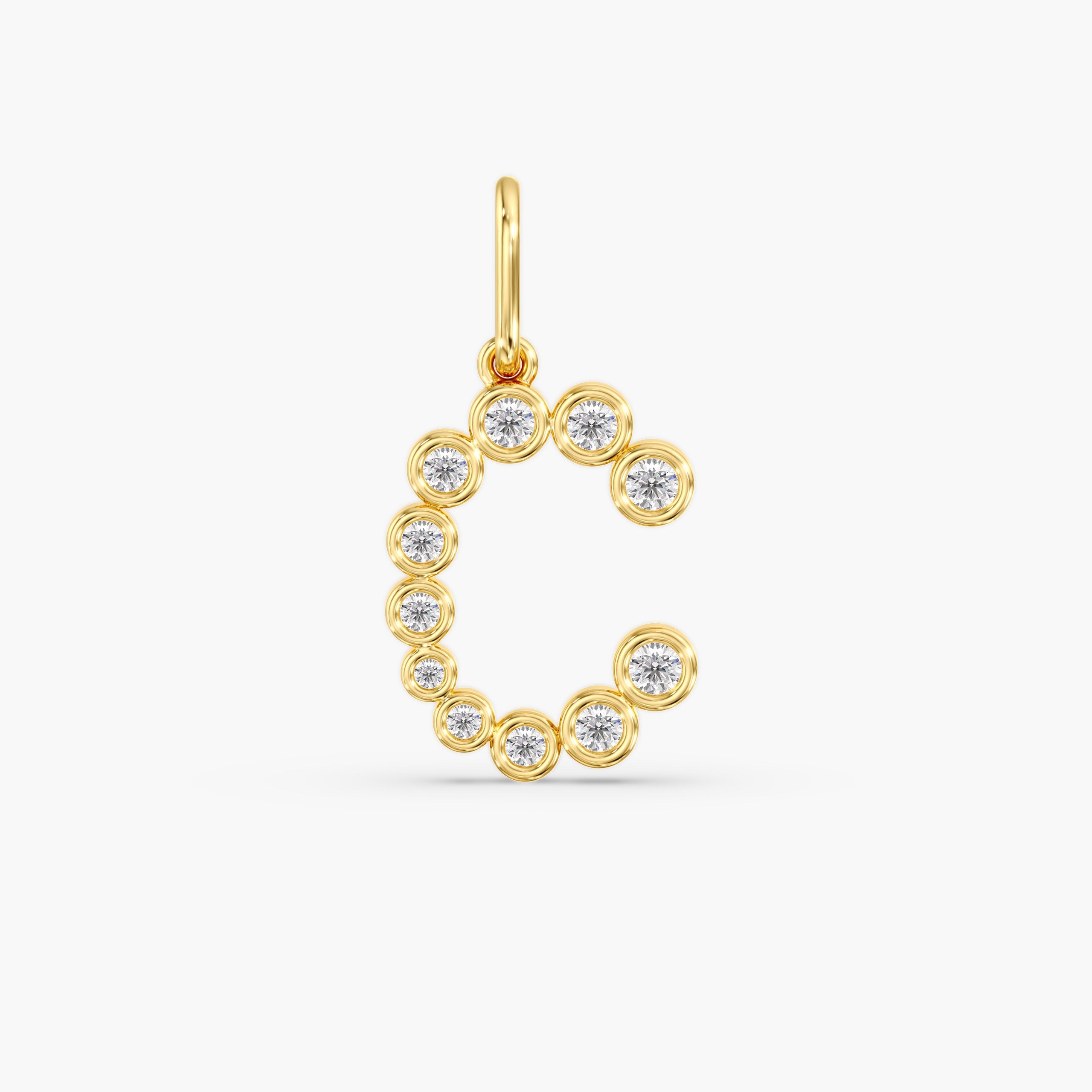 Lab Grown Diamond Bezel Letter Charm/Pendant