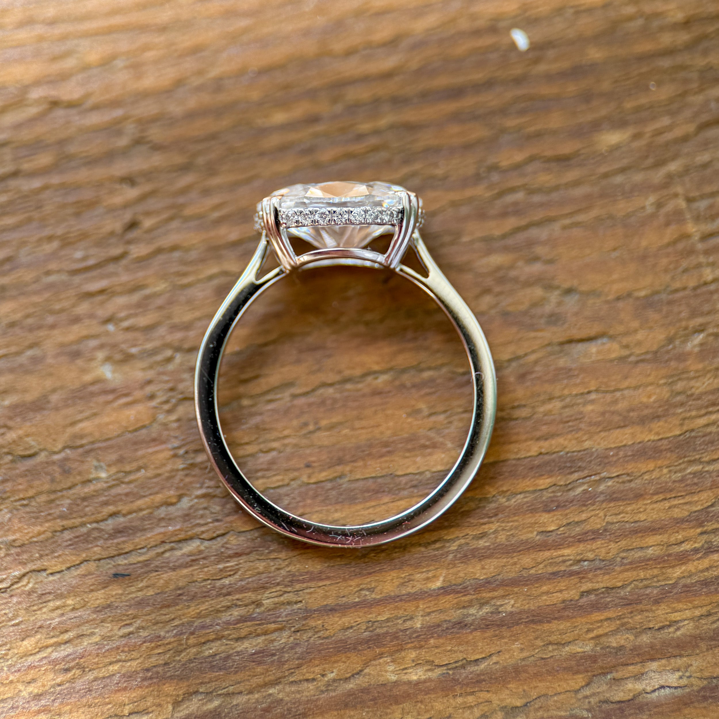 M & Co. East-West Oval Diamond Engagement Ring