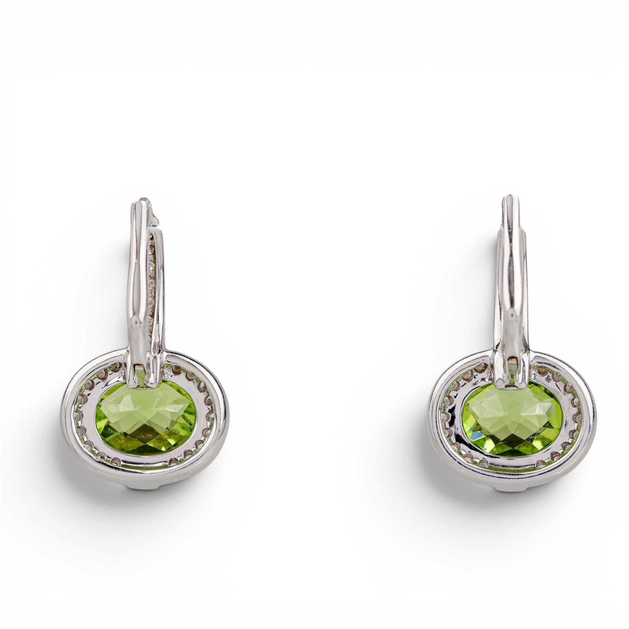 Frederic Sage 18K Peridot and Diamond Drop Earrings