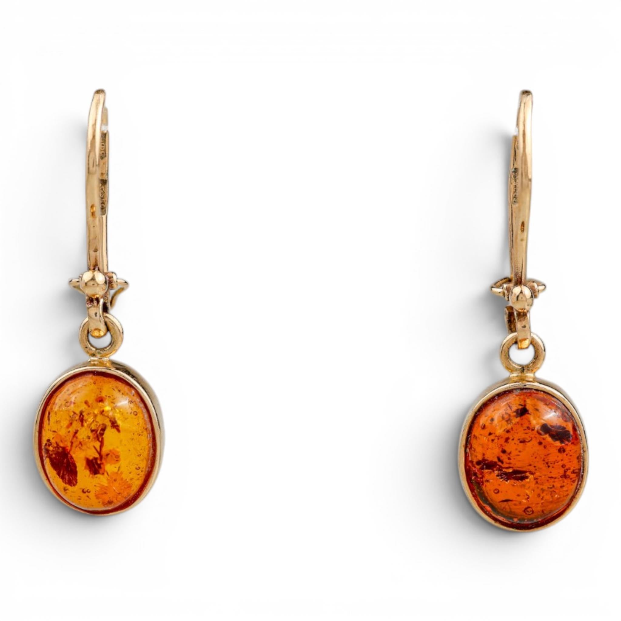 14K Russian Amber Earrings