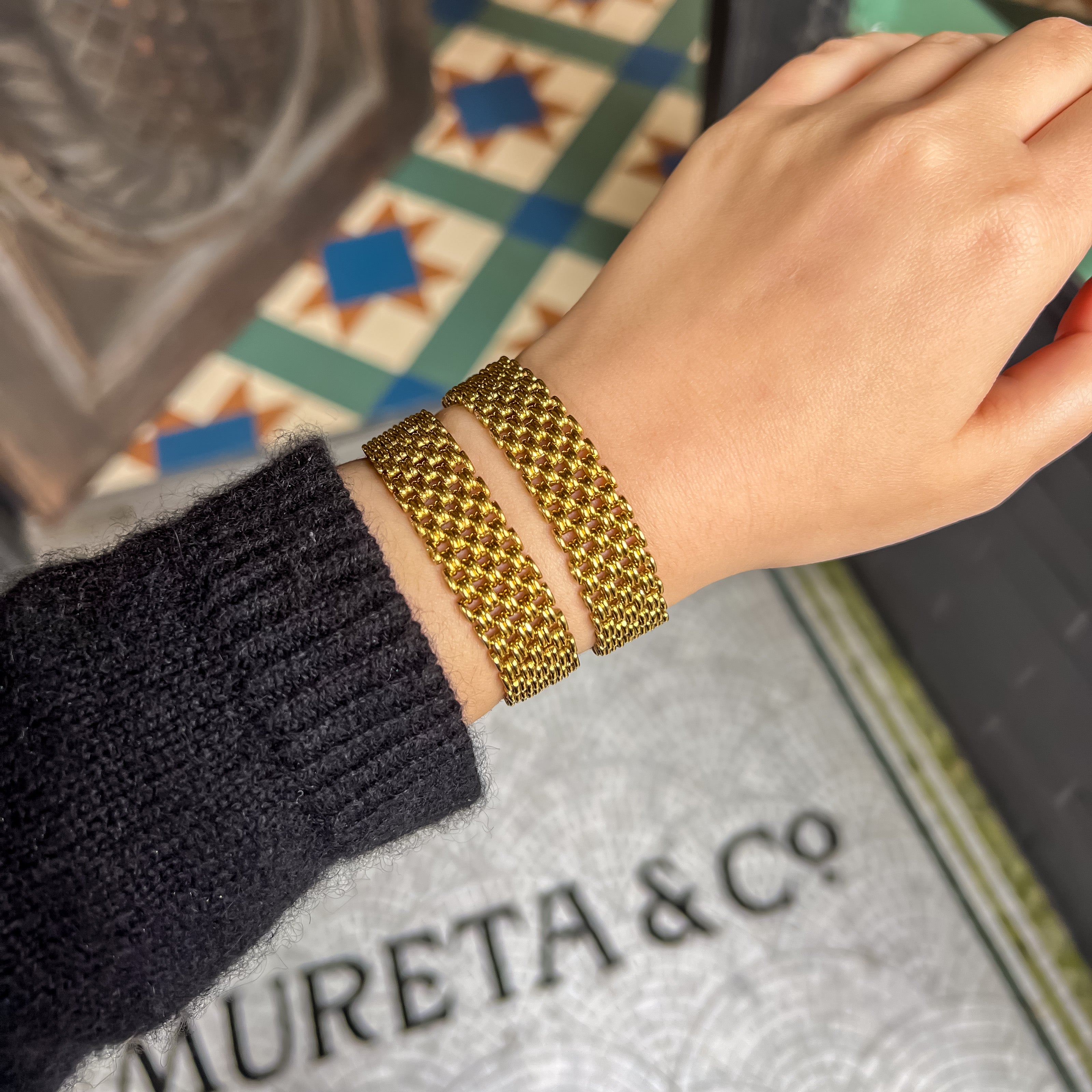 Vintage 18K Mesh Chain Bracelet