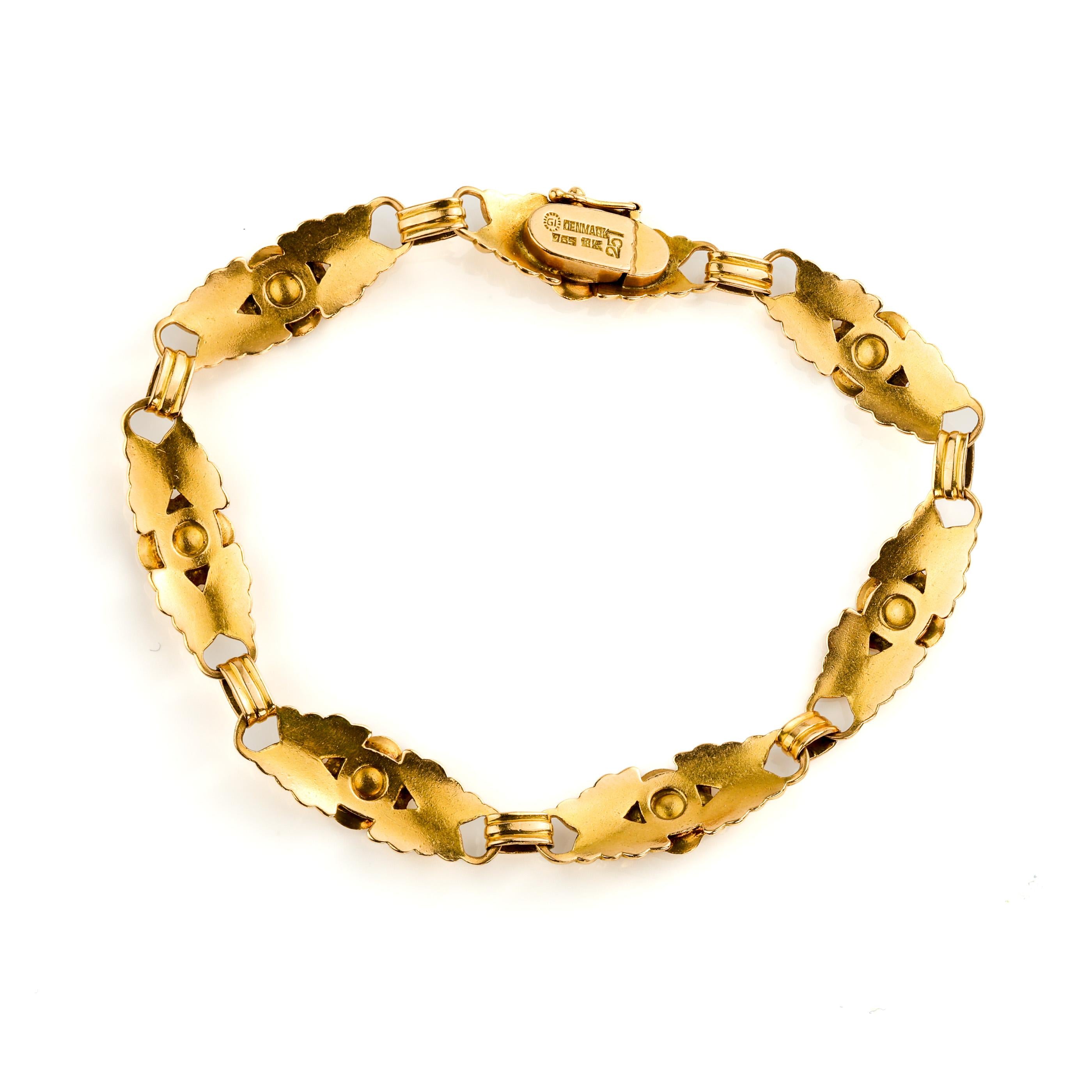 Early Georg Jensen Arts & Crafts 18K Floral Bracelet