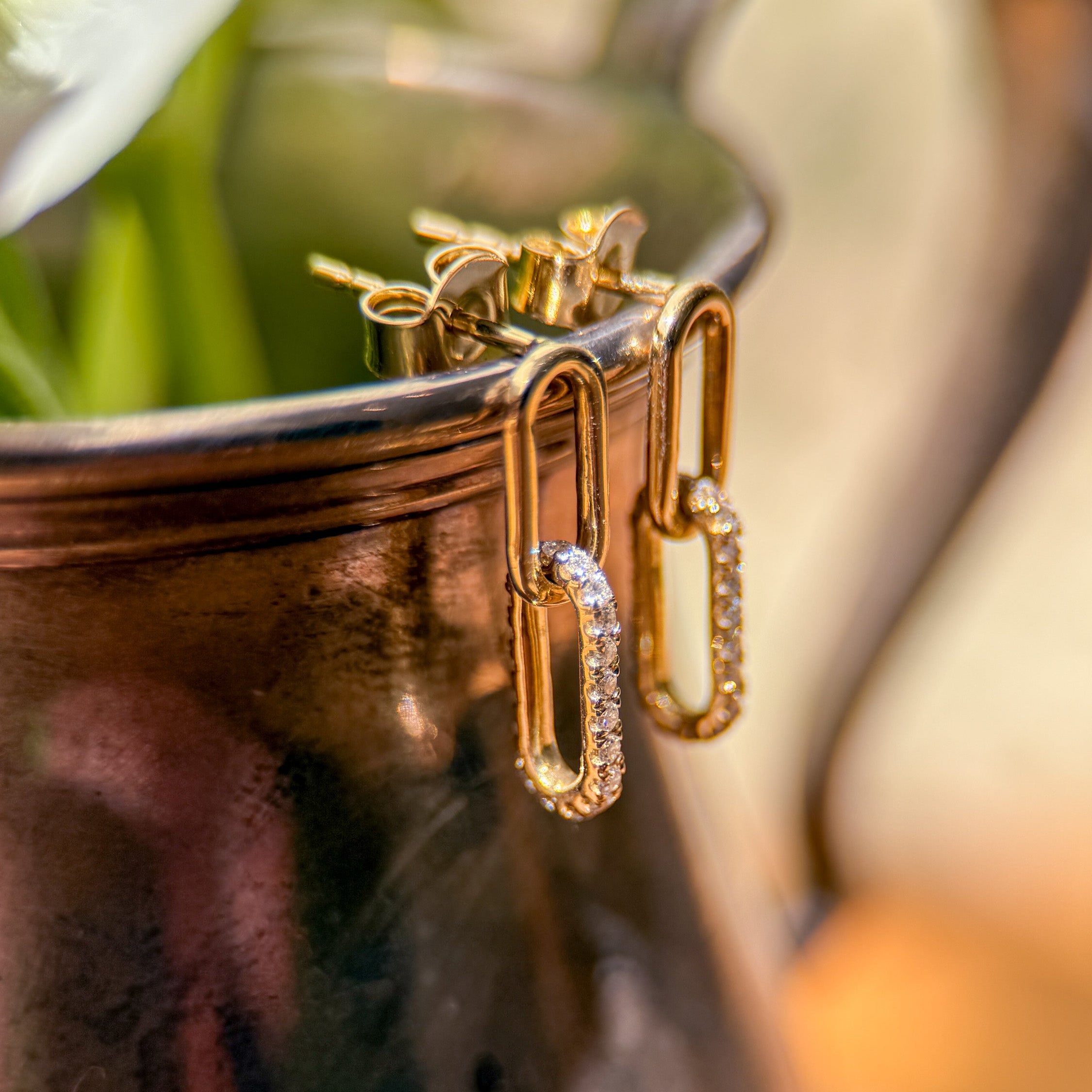Paper Clip Lab Diamond Earrings