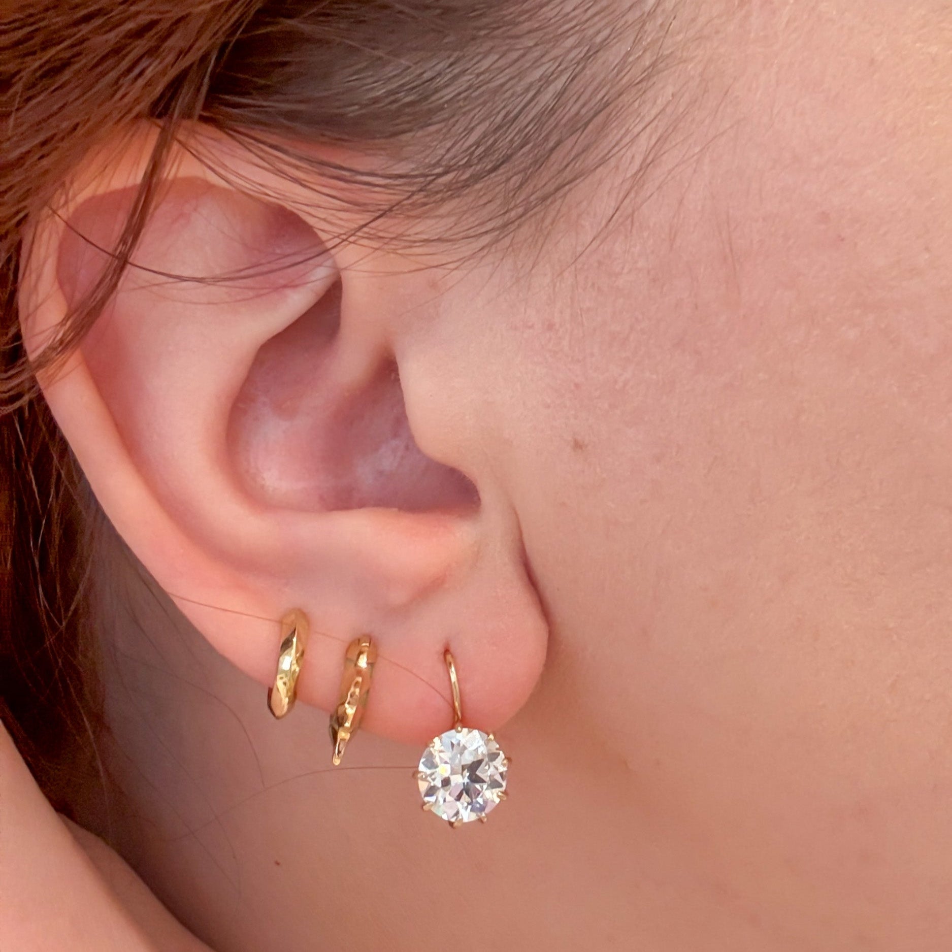 The Preeti Old Euro Lab Grown Diamond Dormeuse Earrings