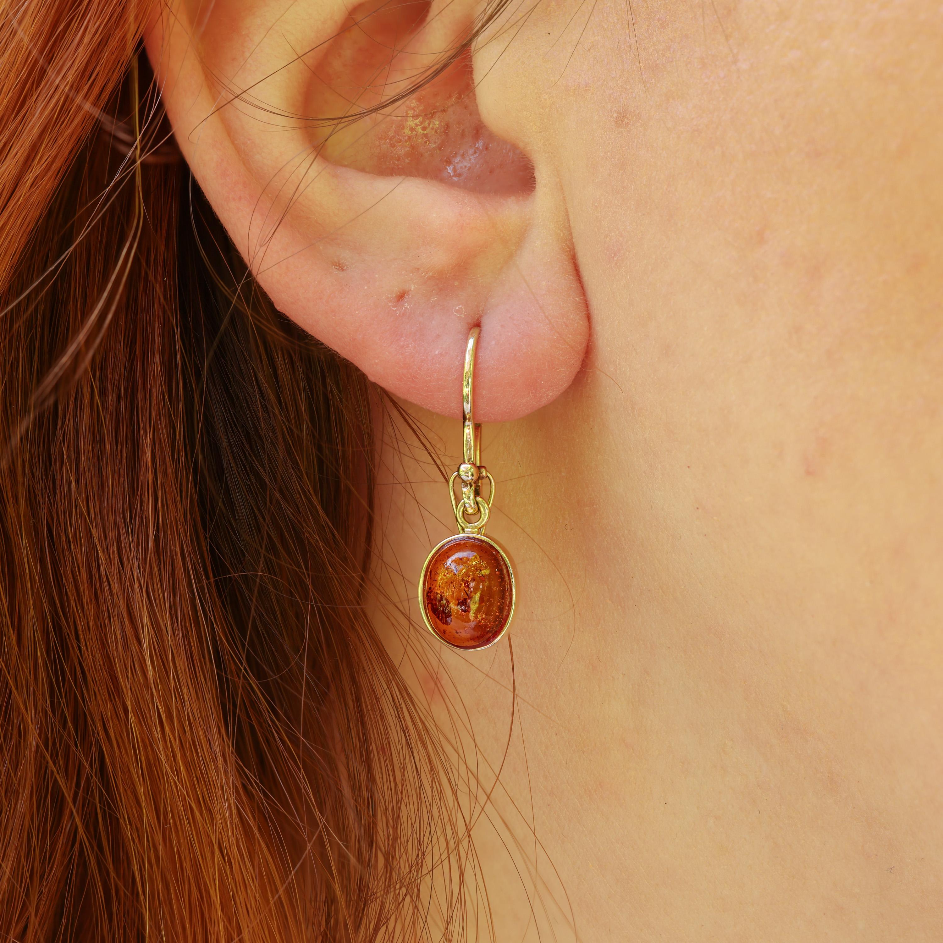 14K Russian Amber Earrings