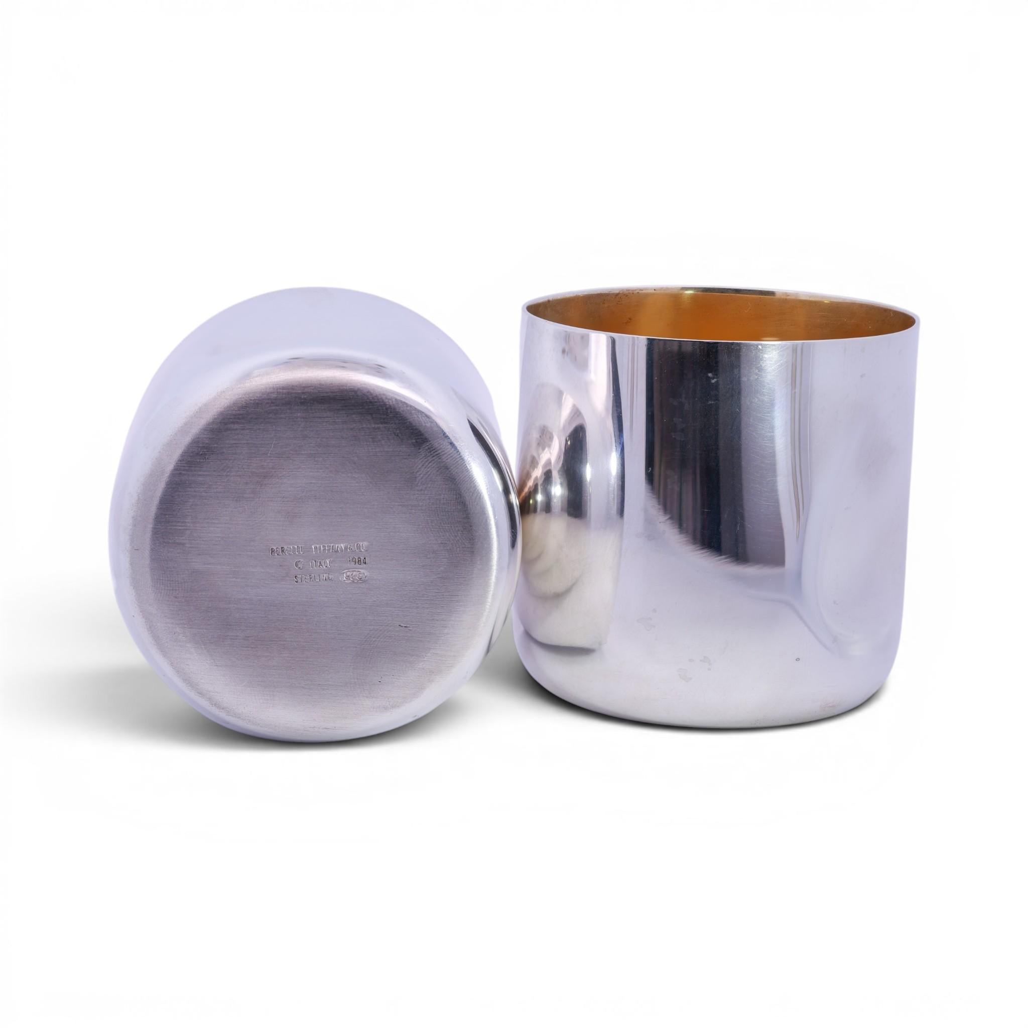 Tiffany & Co. Elsa Peretii Sterling Silver Thumbprint Cups