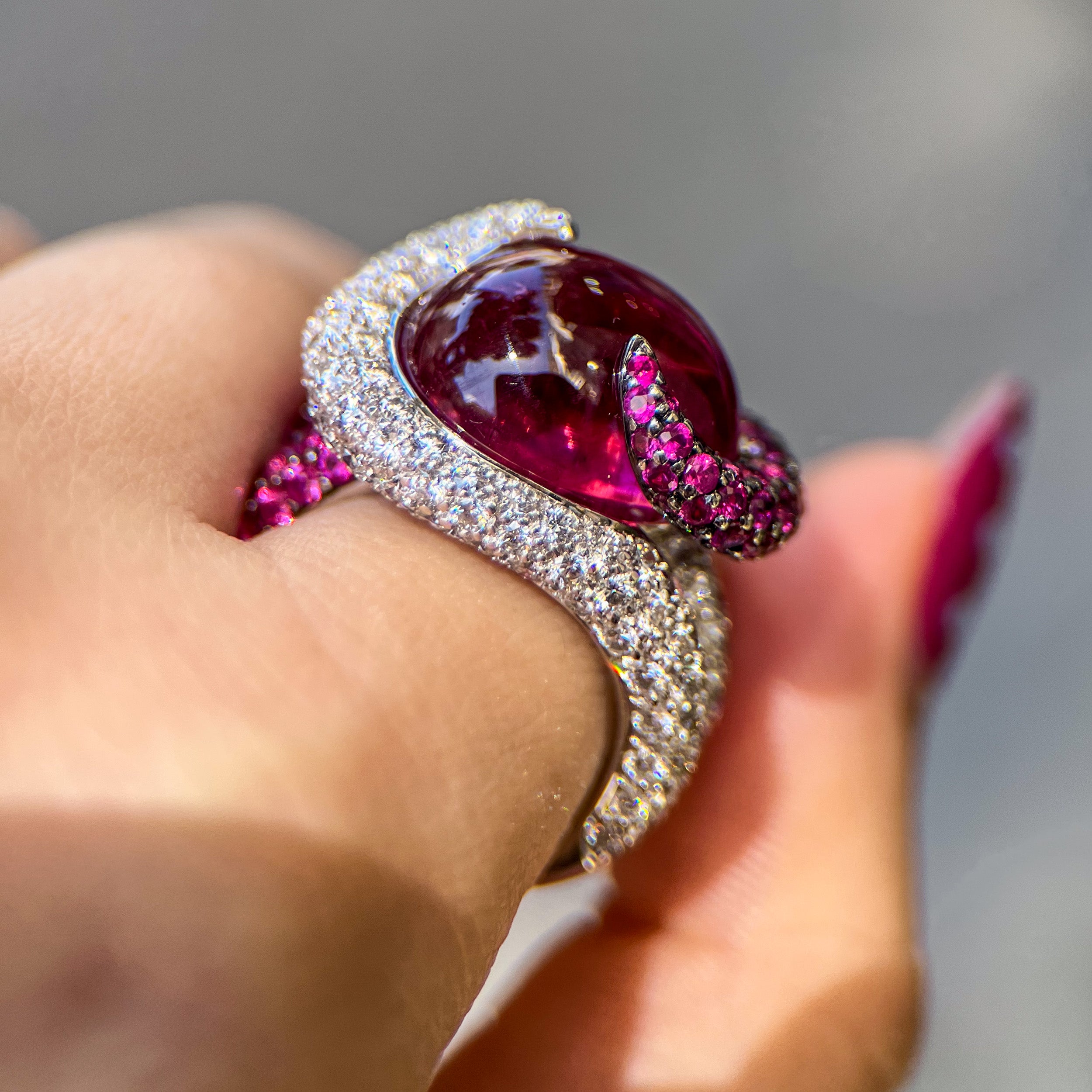 Rodney Rayner Pink Tourmaline "Python" Ring