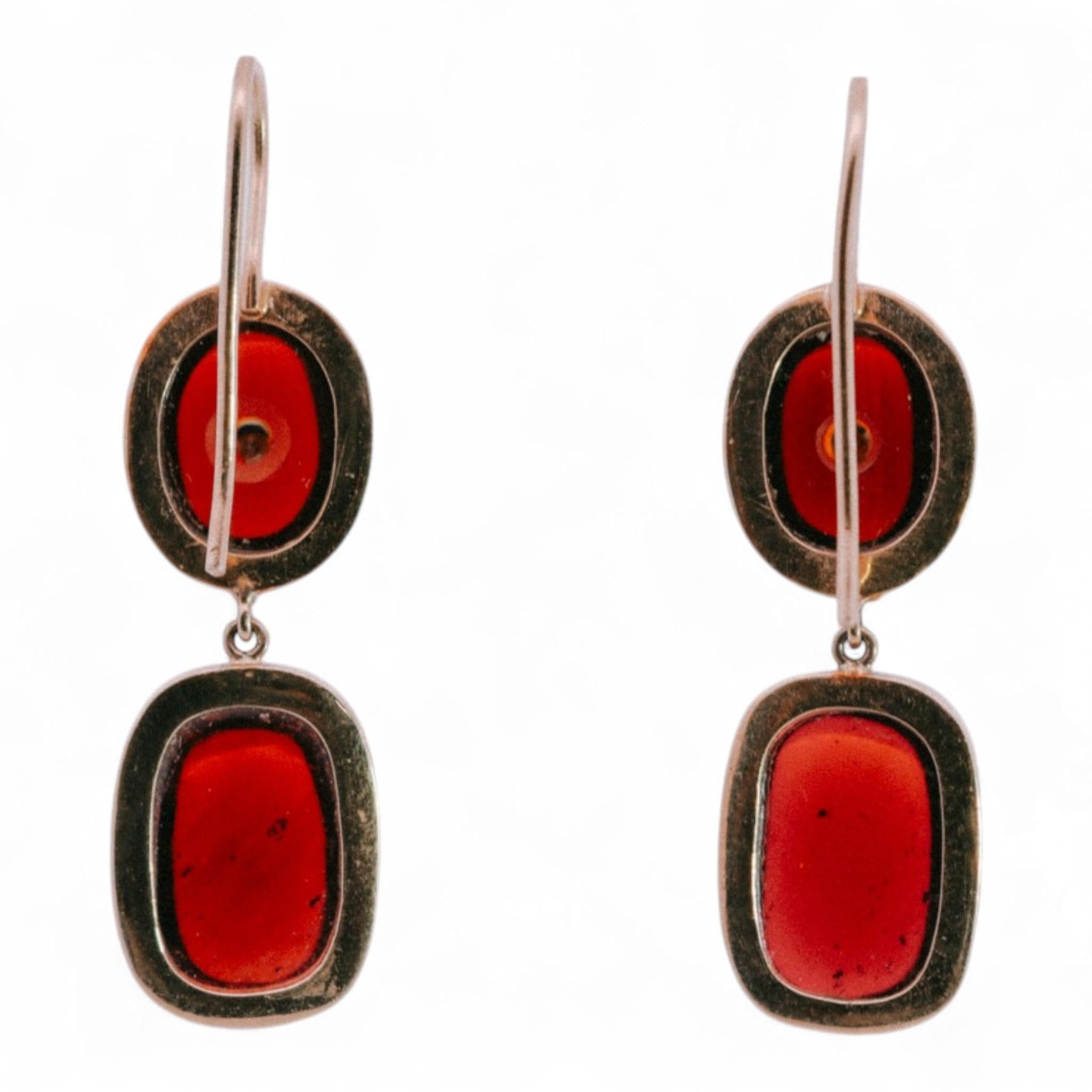 Victorian 14K Yellow Gold Garnet Earrings