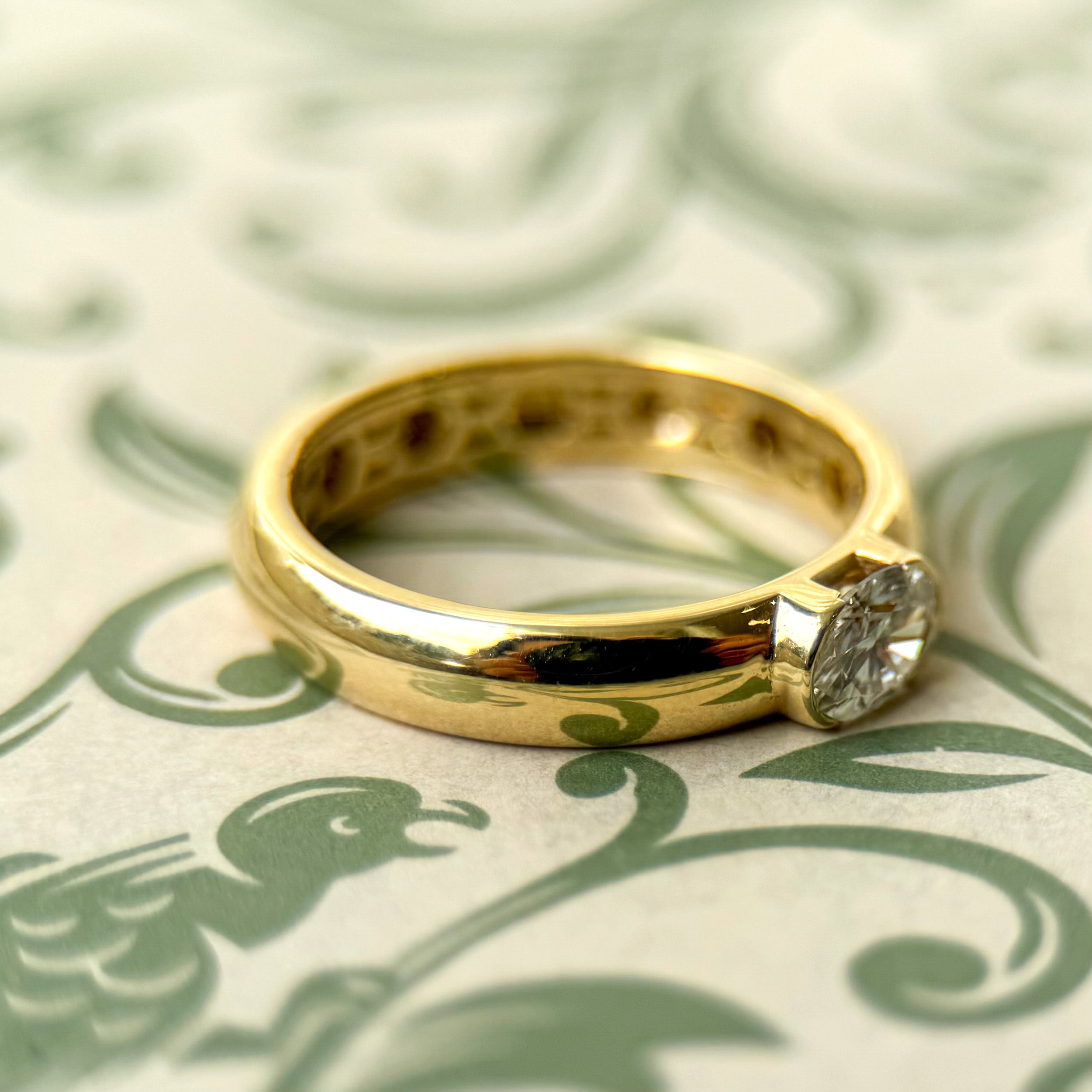 M & Co. East West Wide Oval Diamond Ring