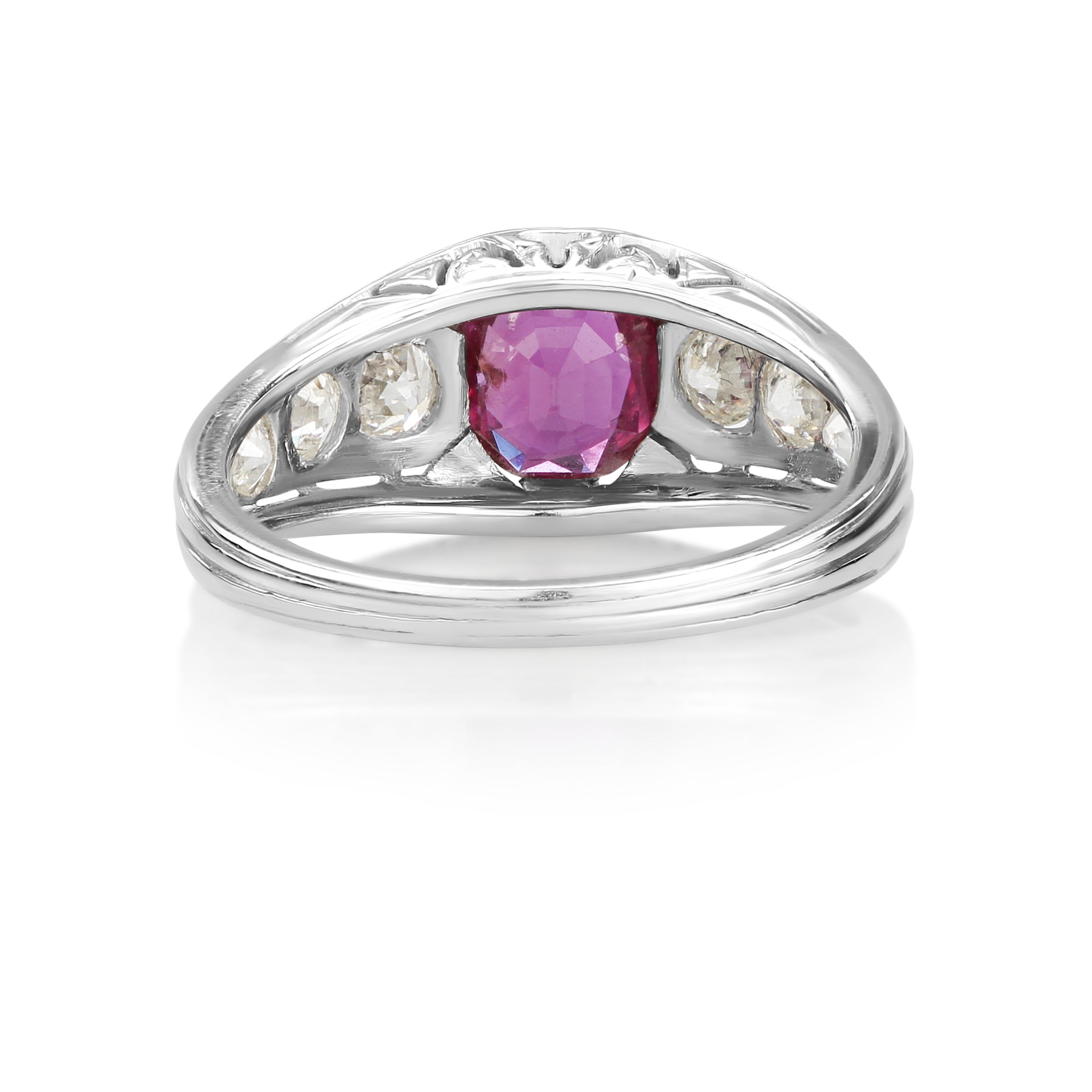 Art Deco Ruby & Diamond Platinum Ring