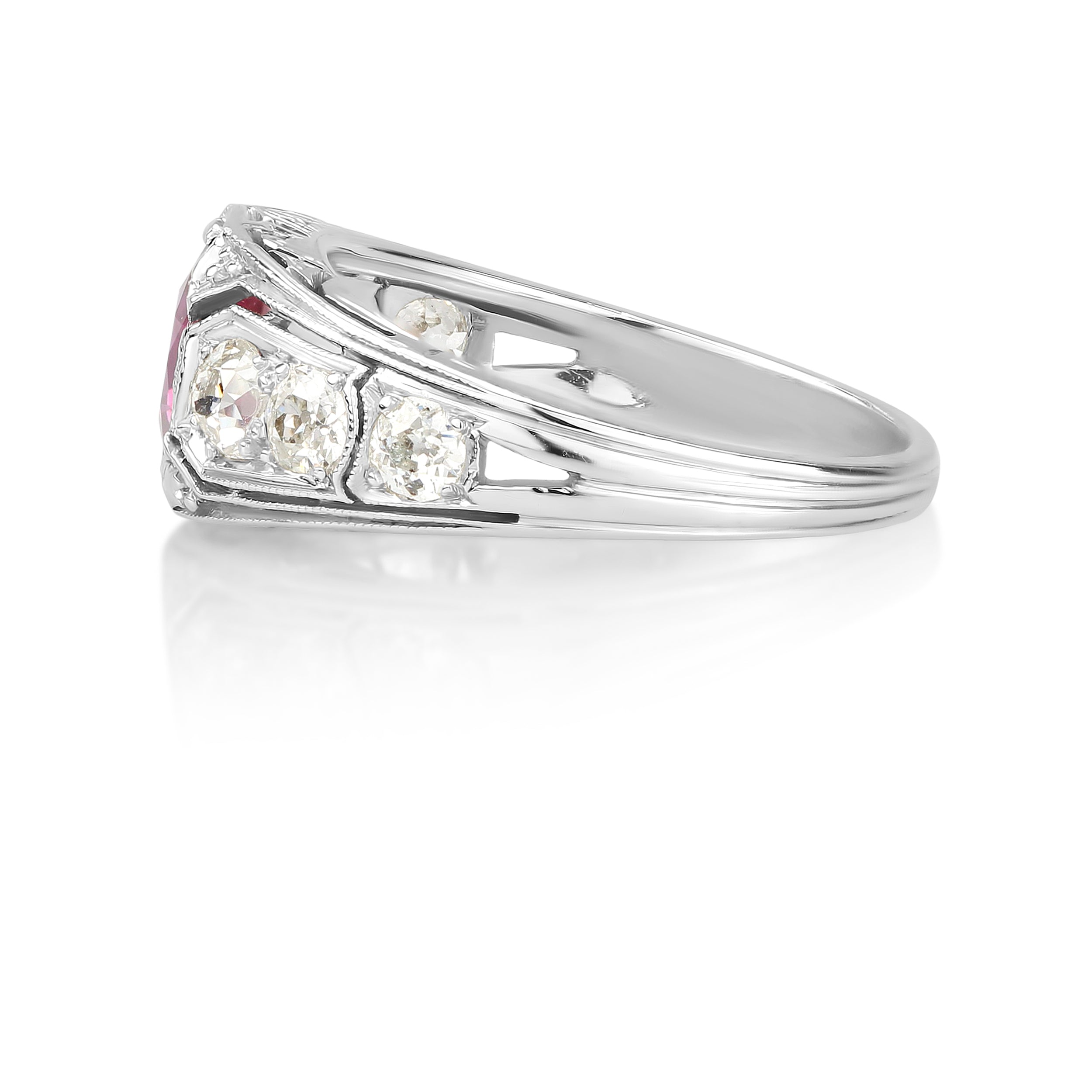 Art Deco Ruby & Diamond Platinum Ring