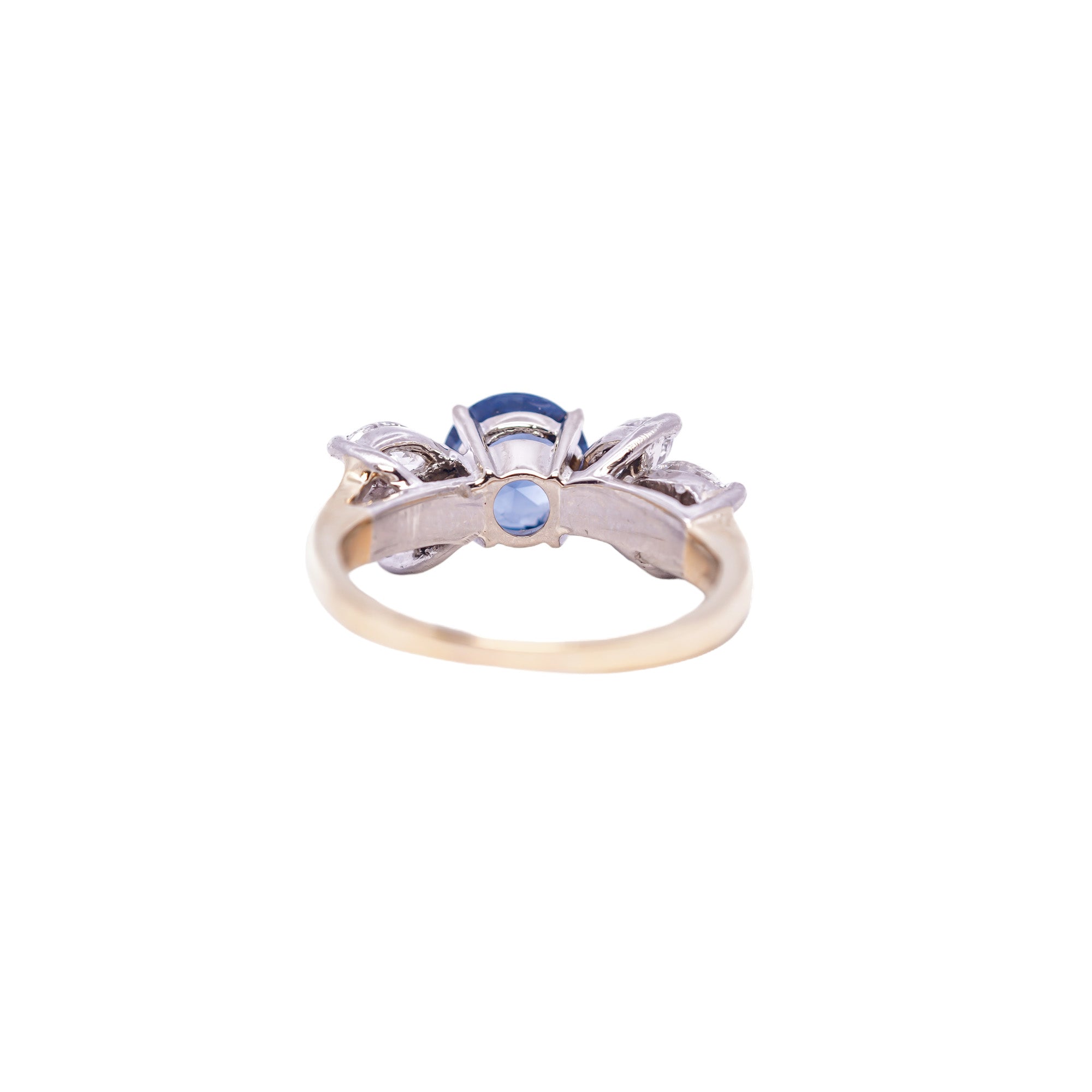 JB Star 18k Yellow Gold & Platinum Cobalt Spinel & Diamond Engagement Ring