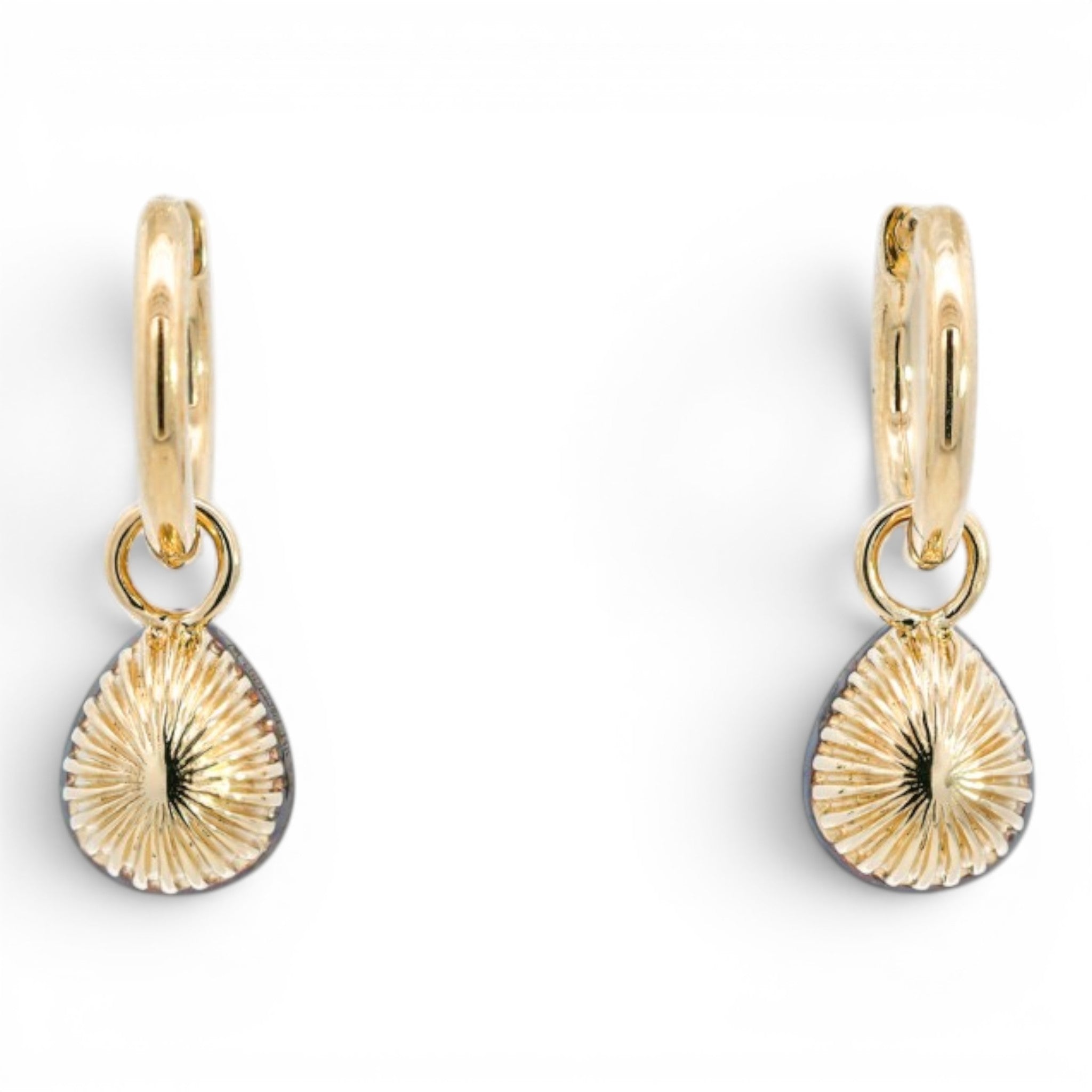 Georgian-Inspired Antique Pear Cut Lab Grown Diamond Charm Hoops