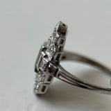 Platinum Art Deco Sapphire (GIA 5222507075 1.1ct (NH) CMBDA) & Diamond (1.35cttw) Ring Sz 6.5