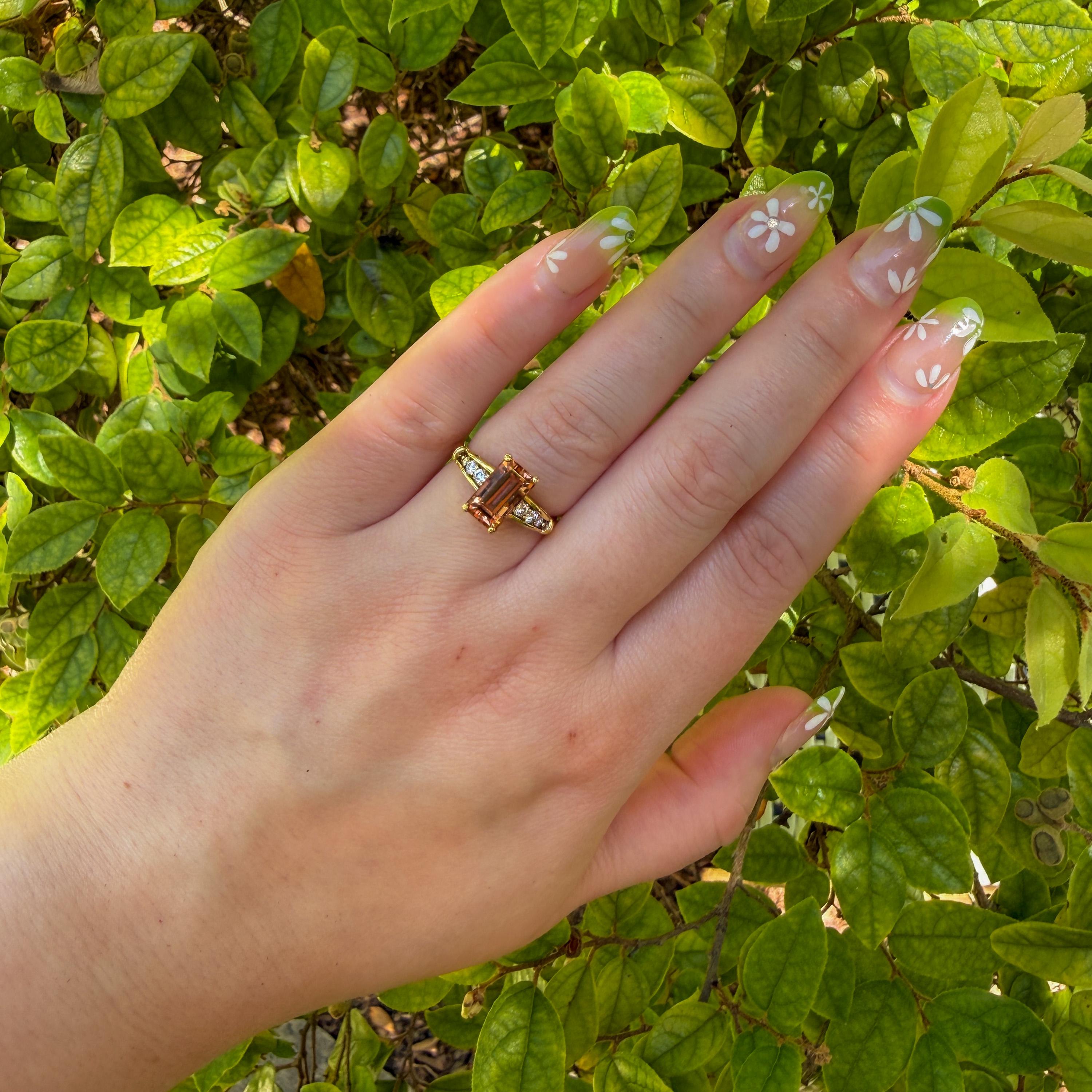 18K Imperial Topaz & Diamond Ring