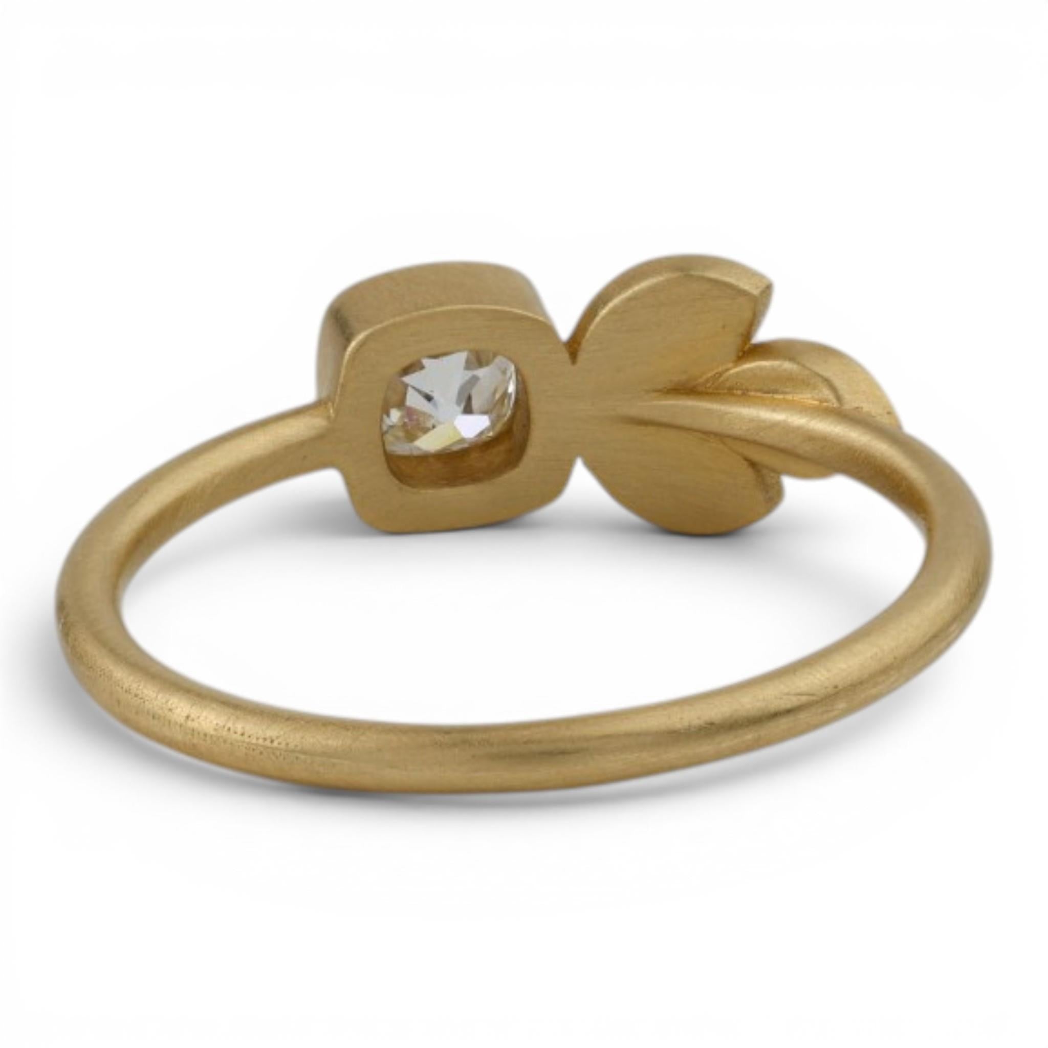 18K Old Mine Cut Diamond Ring