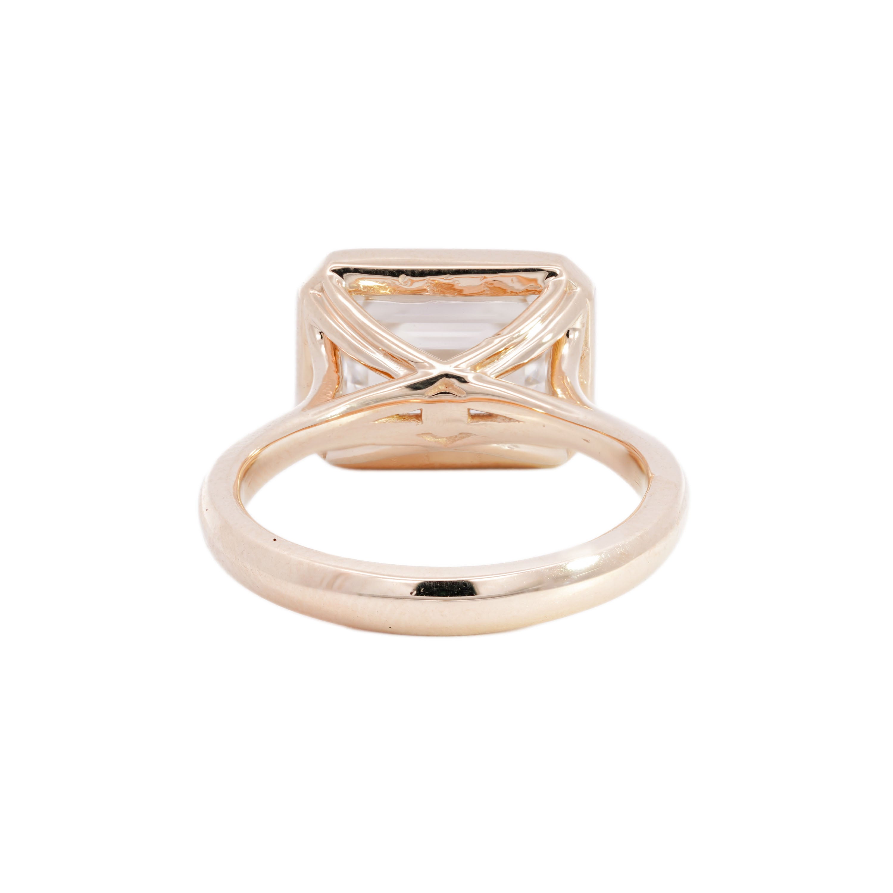 M & Co. 5 CT Bezel E/W Emerald Cut Diamond Ring