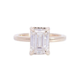 M & Co. 3.09 CT Emerald Cut Hidden Halo Solitaire Lab Grown Diamond Ring