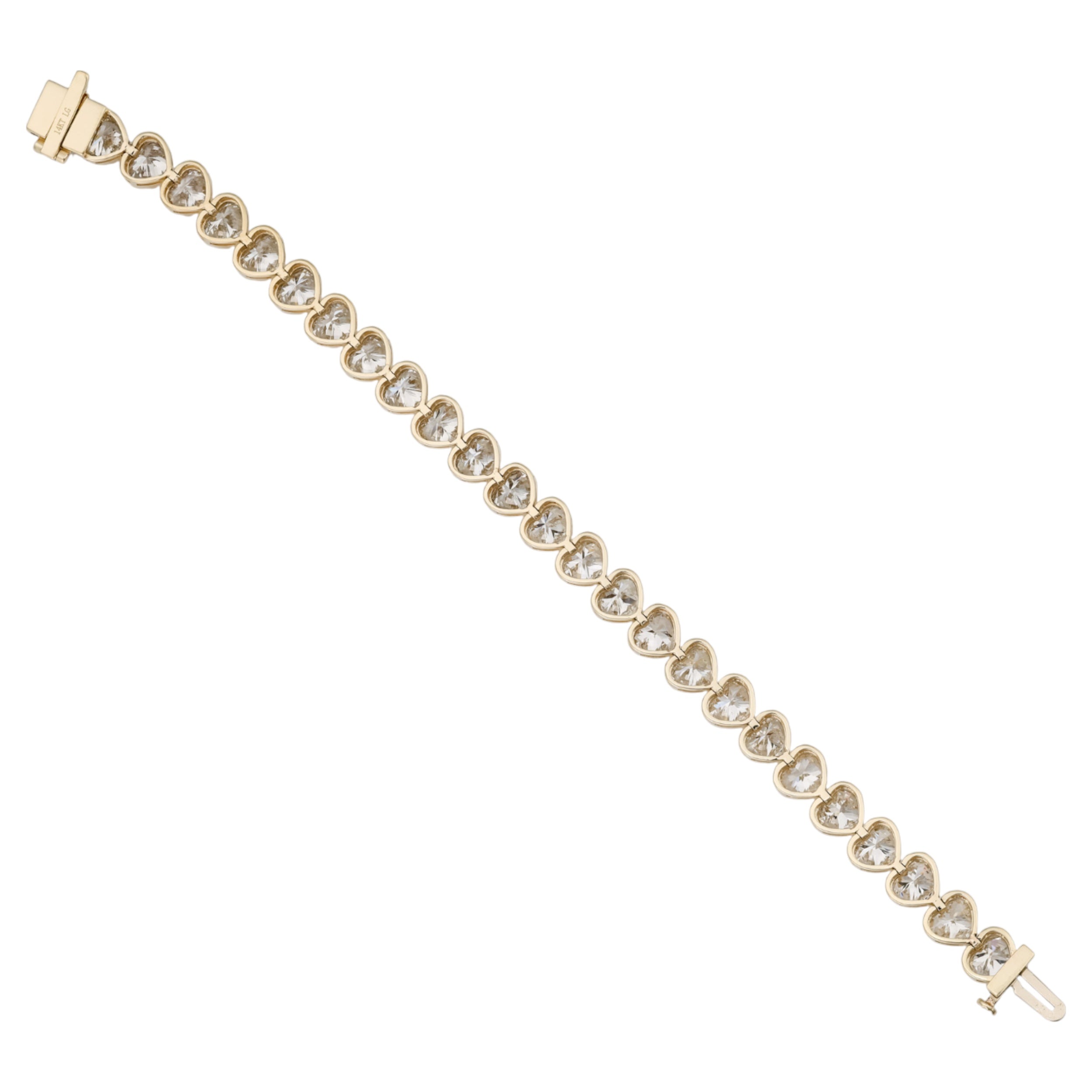 Heart Shape Bezel Lab Grown Diamond Bracelet