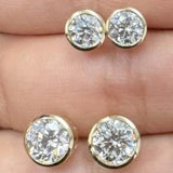 M & Co. Bezel Round Diamond Stud Earrings