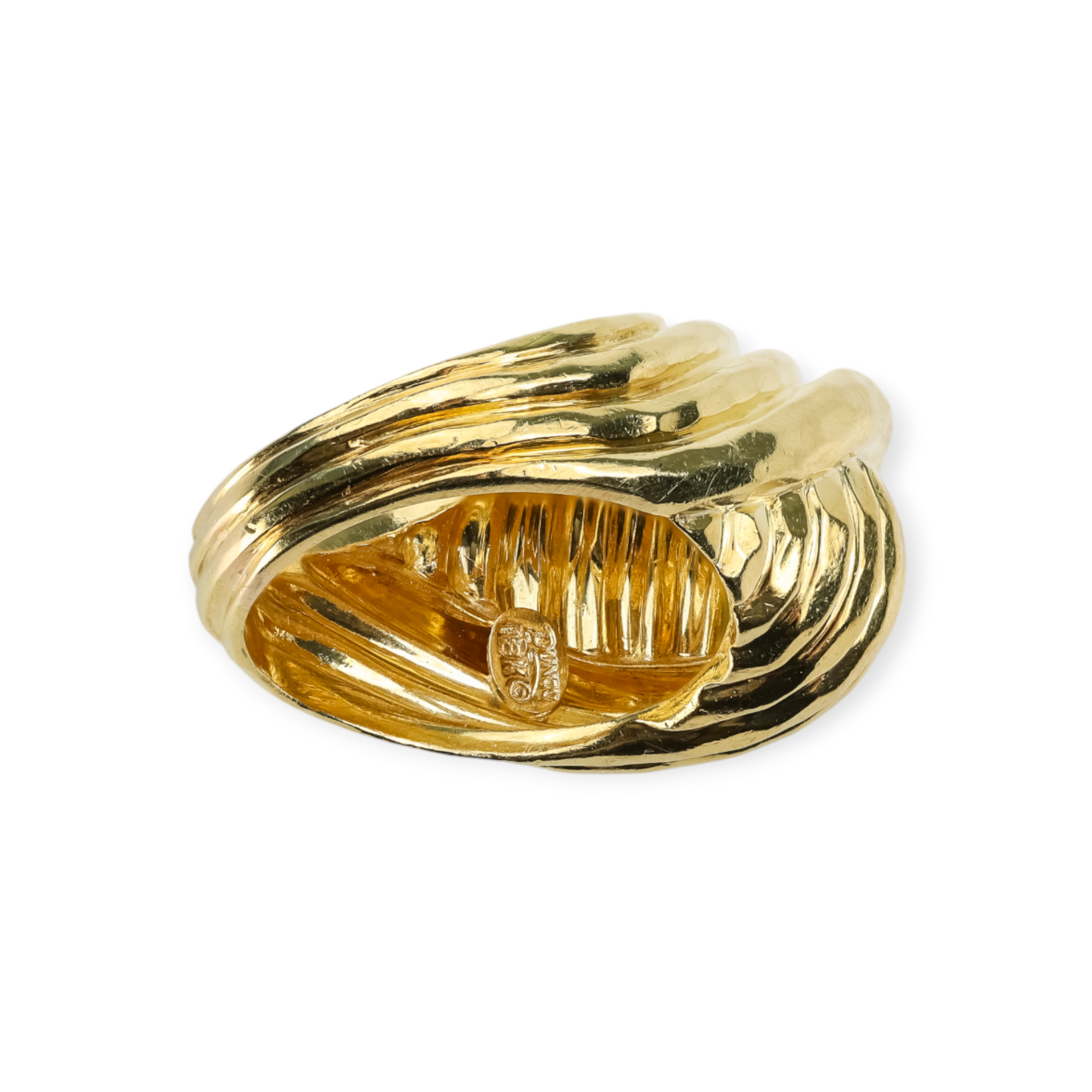 Henry Dunay Hammered 18K Yellow Gold Twisted Knot Ring