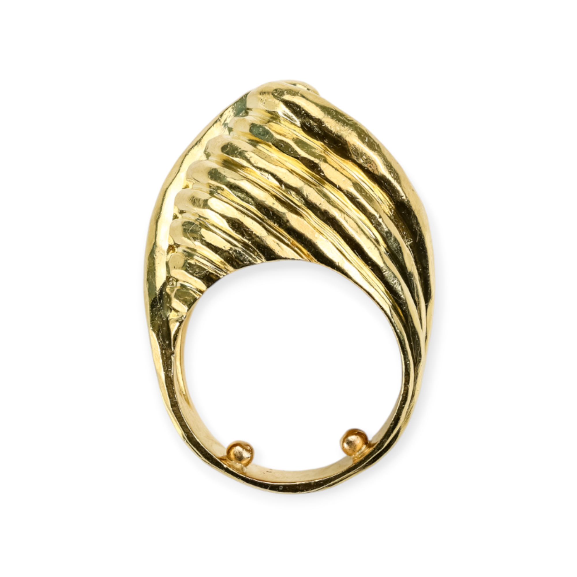 Henry Dunay Hammered 18K Yellow Gold Twisted Knot Ring