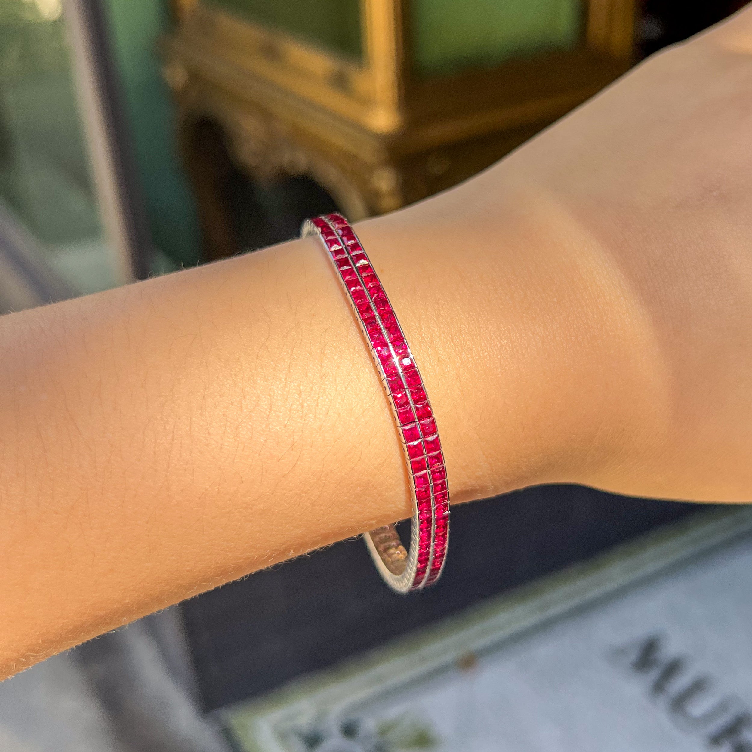 Two Row Ruby Tennis Bracelet