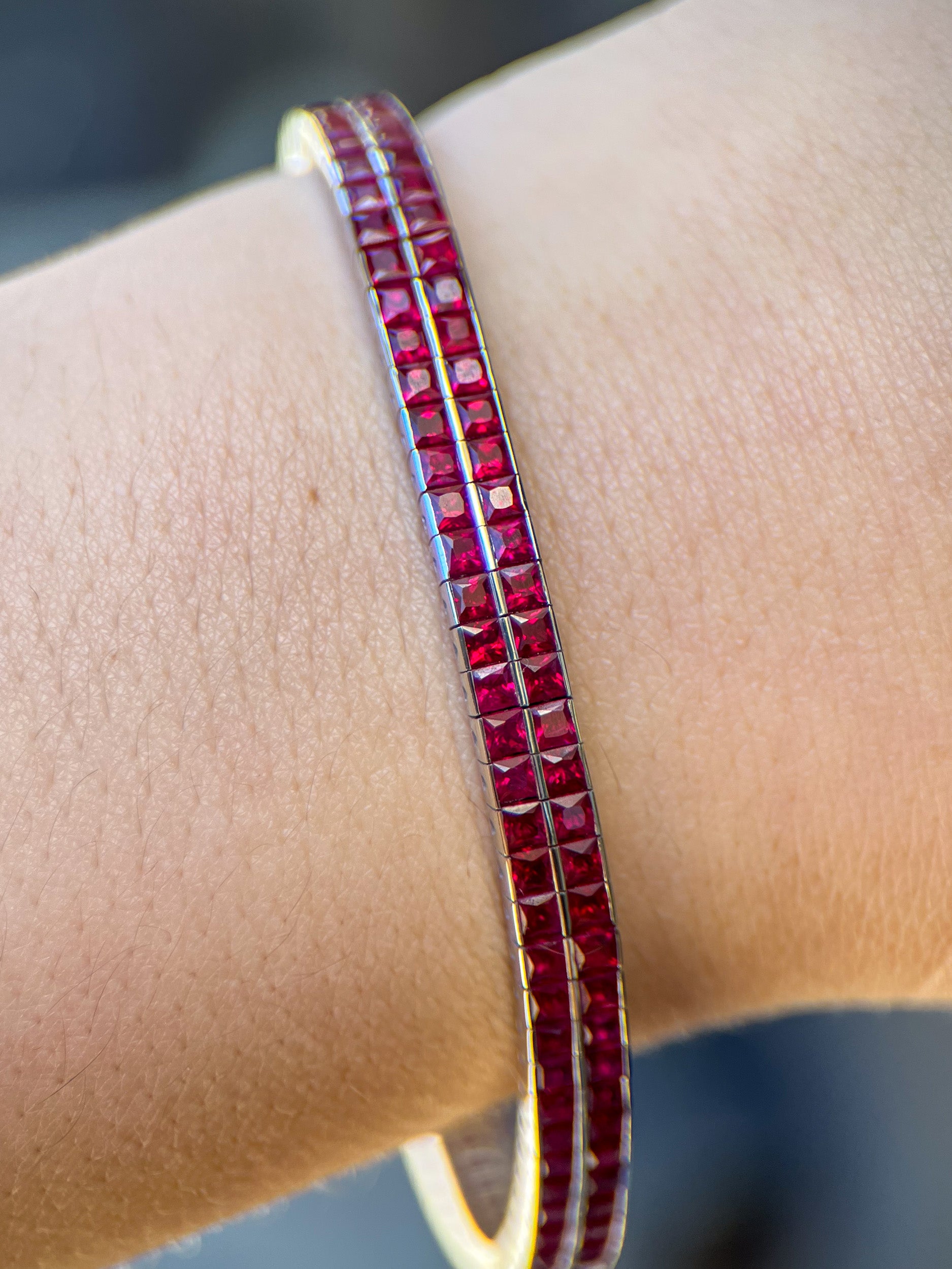 Two Row Ruby Tennis Bracelet