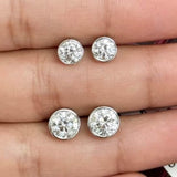 M & Co. Bezel Round Diamond Stud Earrings