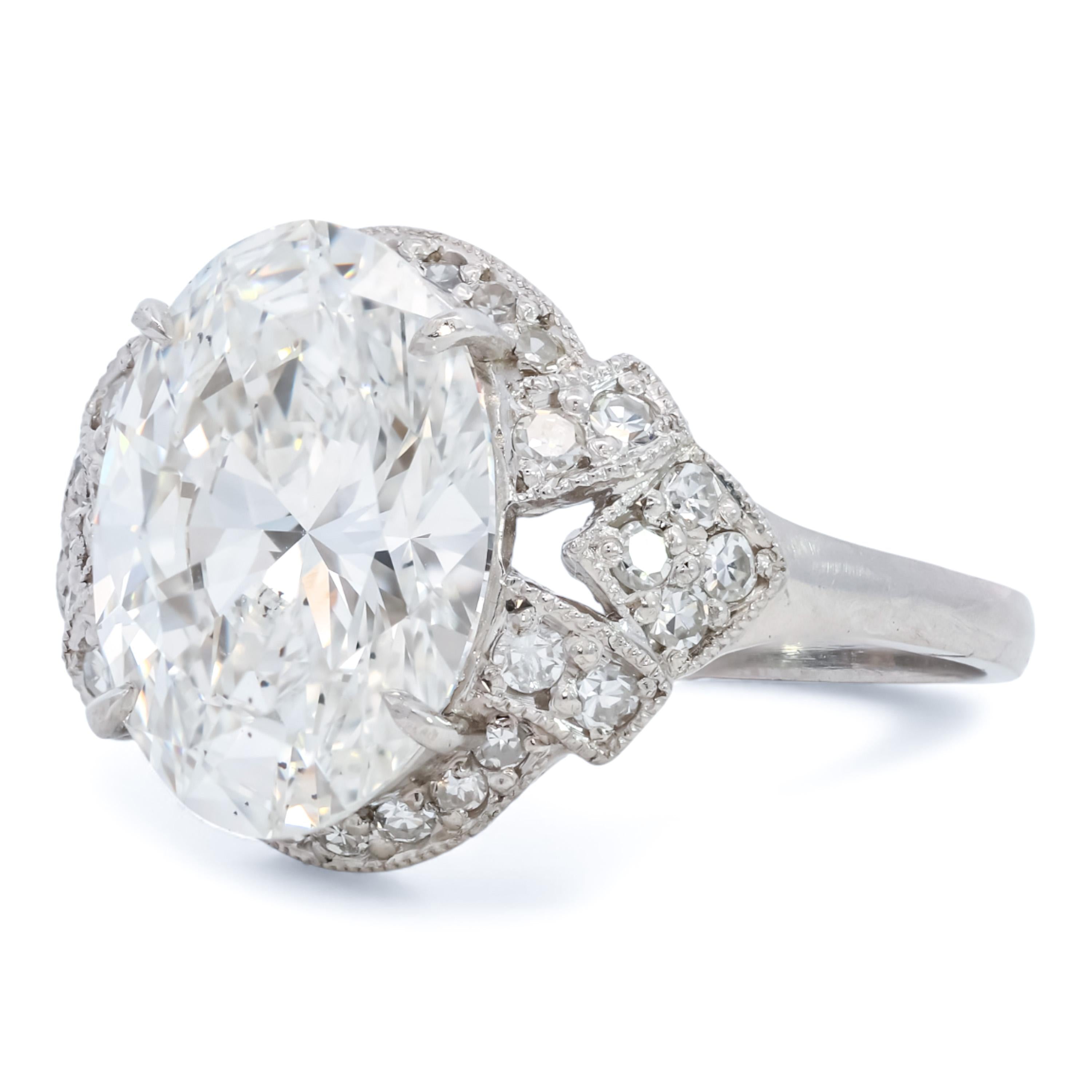 Art Deco 4.18ct Lab Diamond Platinum Engagement Ring