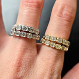 M & Co. Asscher Cut Bezel Half Eternity Band Ring