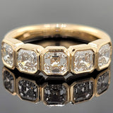 M & Co. Asscher Cut Bezel Half Eternity Band Ring