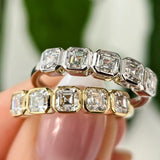 M & Co. Asscher Cut Bezel Half Eternity Band Ring