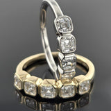 M & Co. Asscher Cut Bezel Half Eternity Band Ring