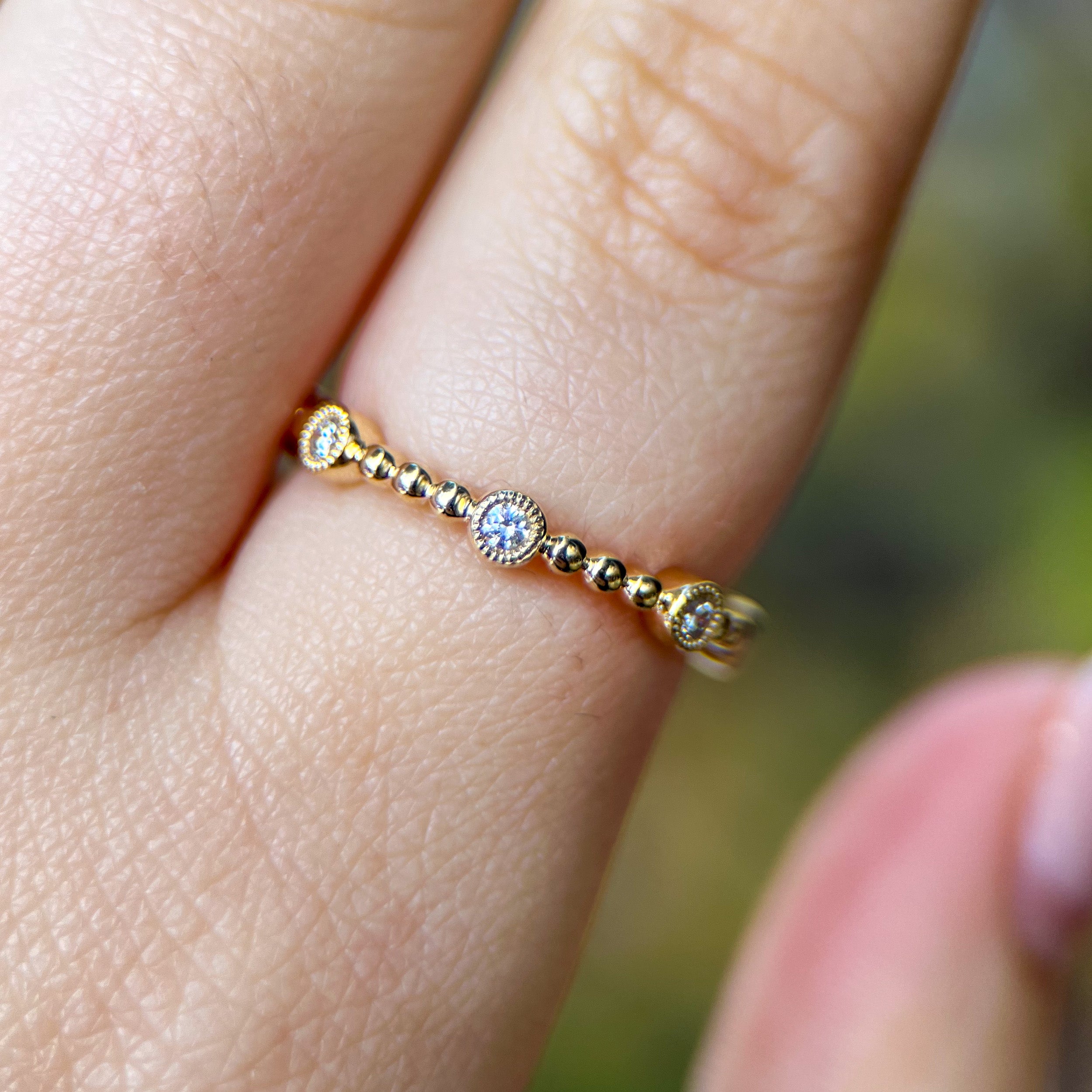 Lab Grown Diamond Milgrain Beaded Band