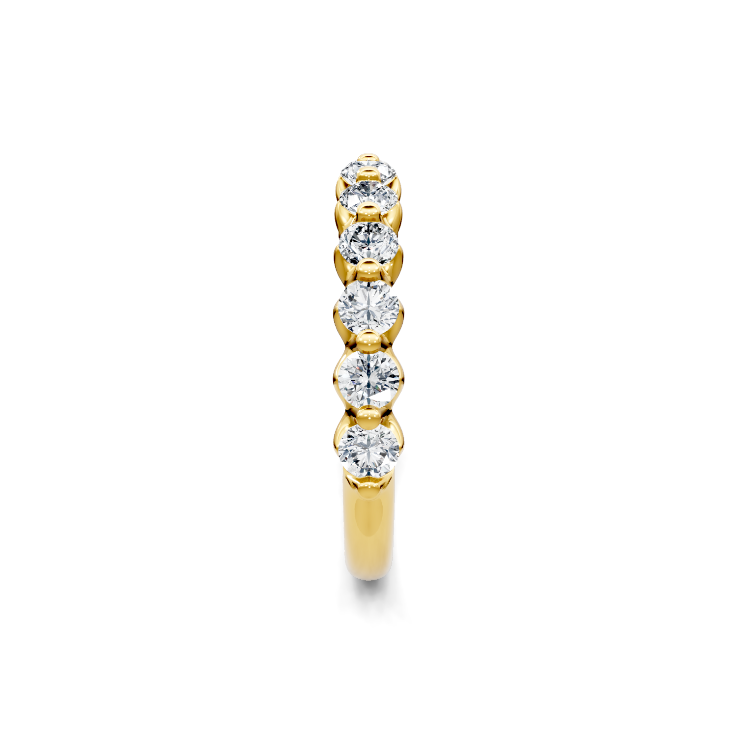 M & Co. Yellow Gold Shared Prong Lab Diamond Half Eternity Band
