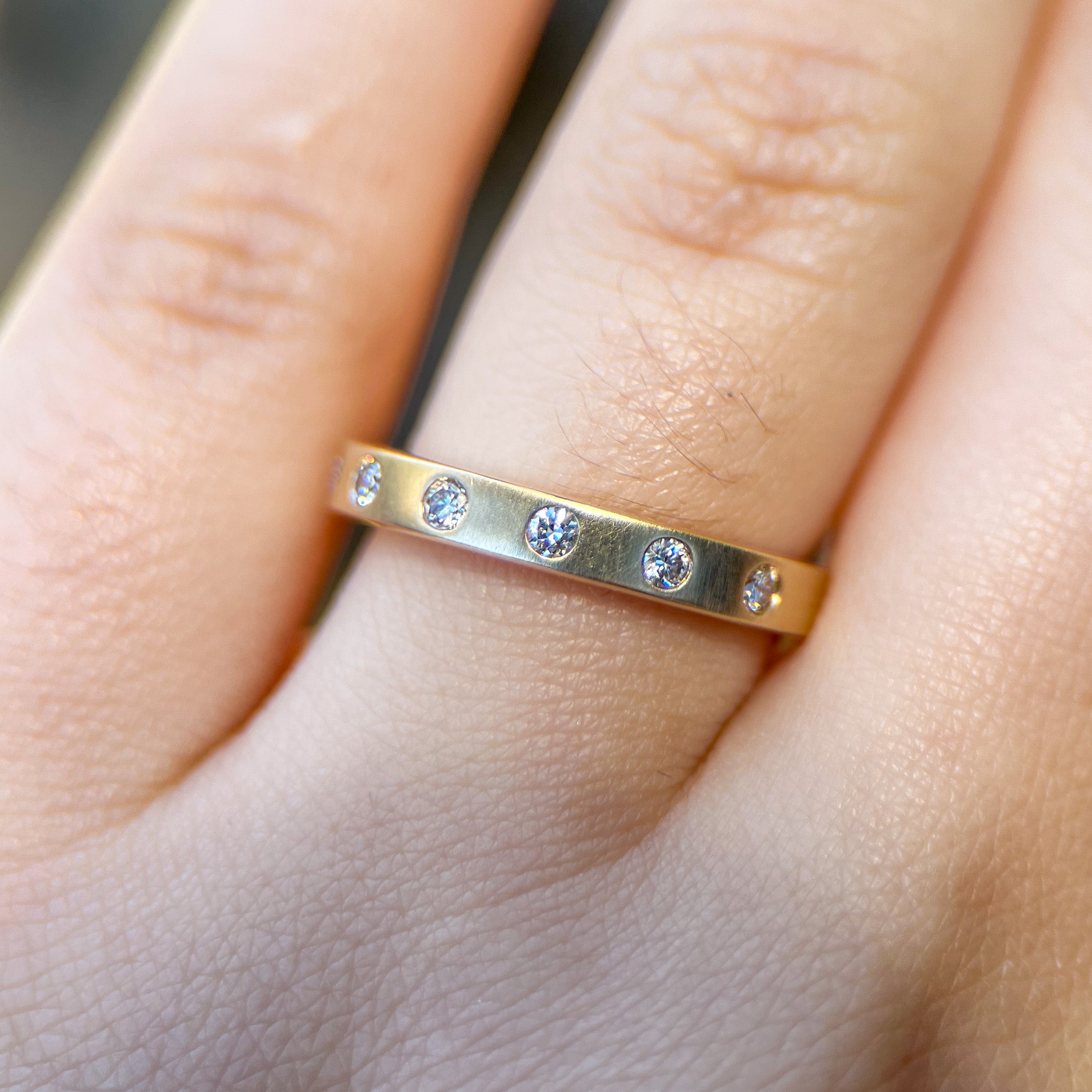 Lab Grown Diamond Brushed Station Band