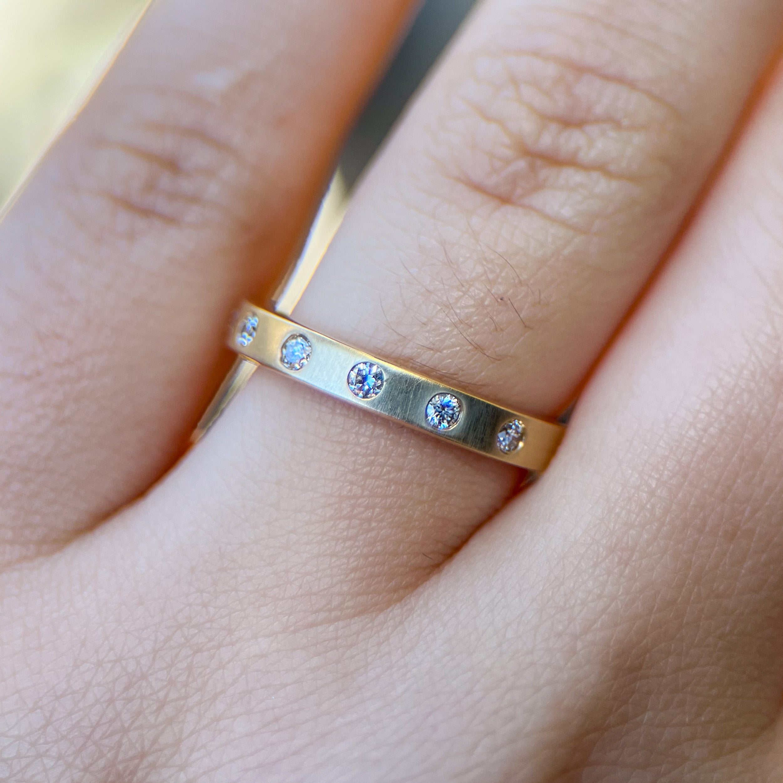 Lab Grown Diamond Brushed Station Band